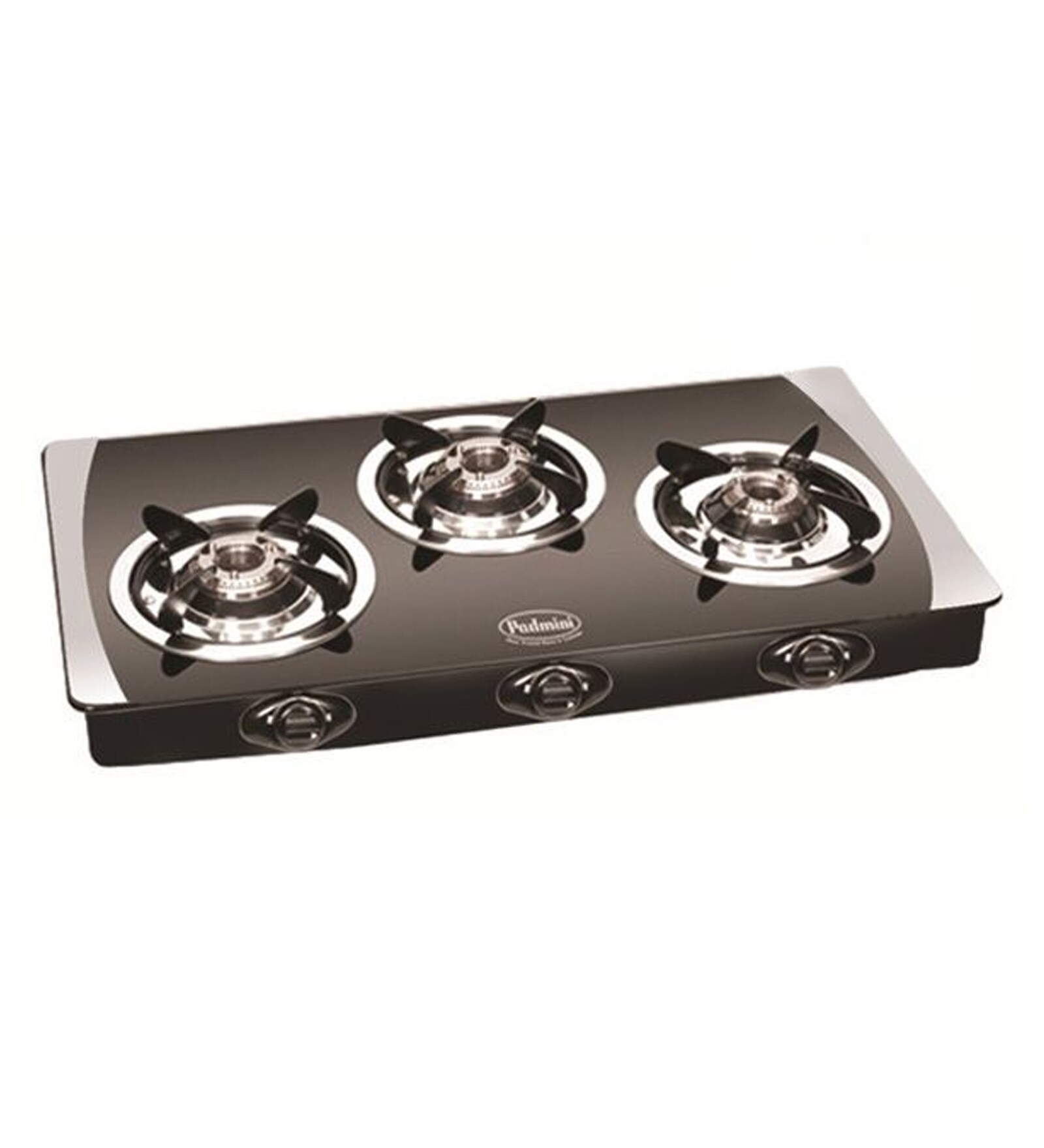 Buy Padmini 3 Alloy Burners Manual Glass Gas Stove (Model No 3GT Prima