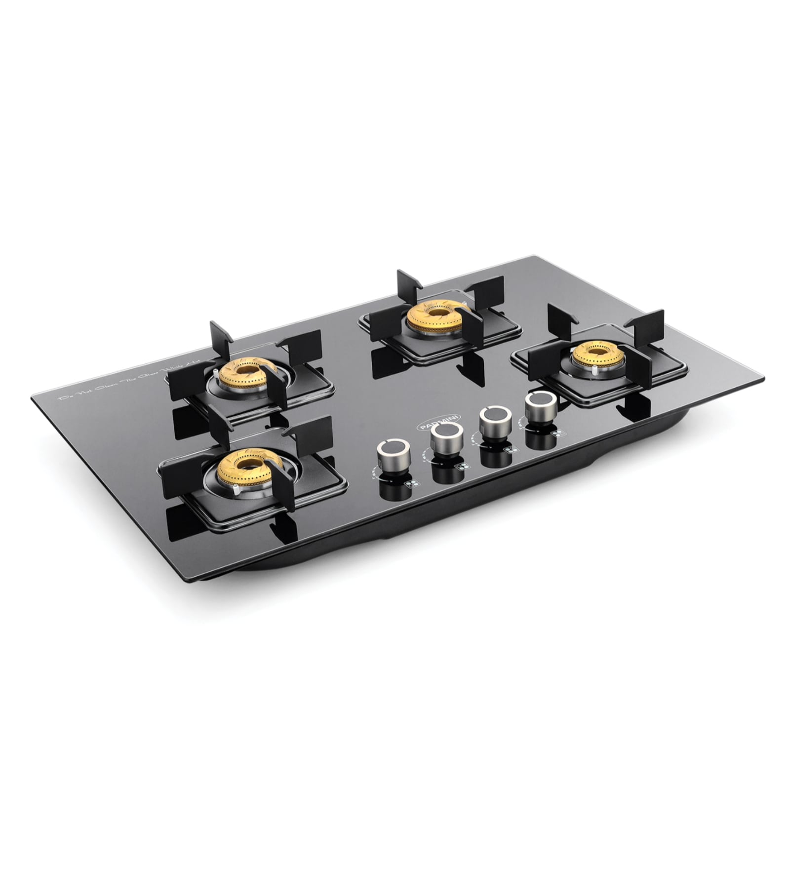 Padmini CS 407 GL IB HF Auto Ignition Glass 4 Burner Built in Glass Gas Hob Black (2 Big, 2 Small Burner)