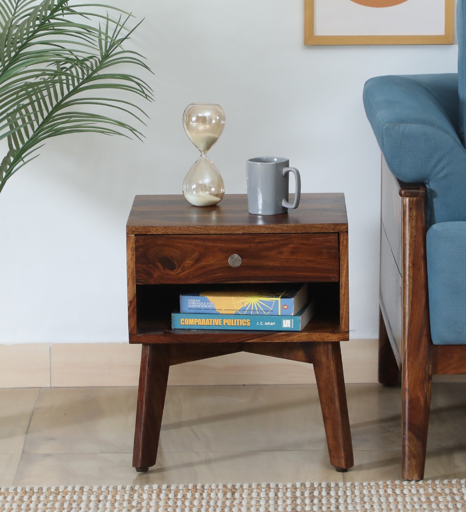 Padova Sheesham Wood Bedside Table in Scratch Resistant Provincial Teak Finish With Drawer Padova Sheesham Wood Bedside Table in Scratch Resistant Provincial Teak Finish With Drawer