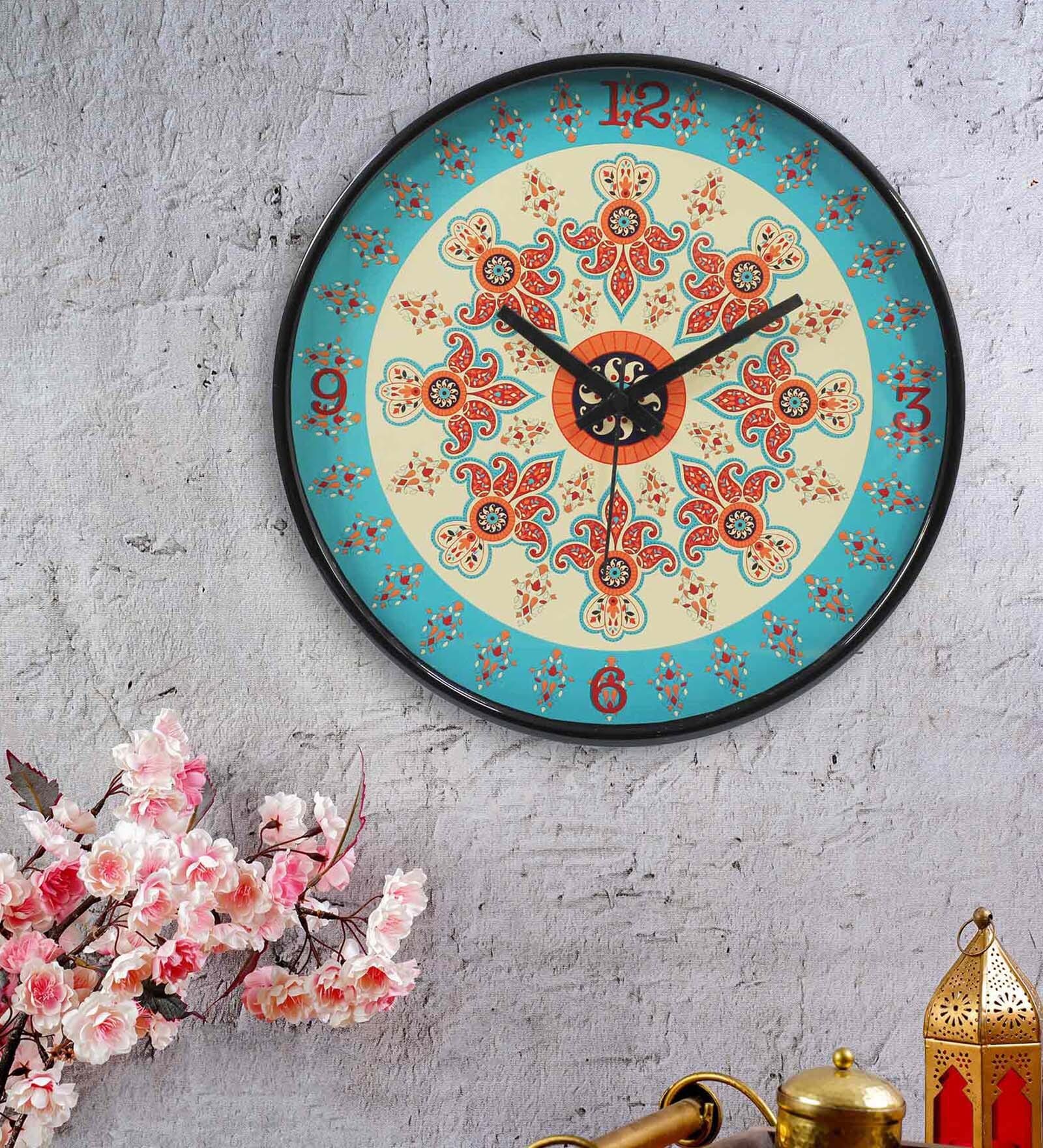 Buy Paisley Inspired Wall Clock at 23% OFF by Kolorobia | Pepperfry