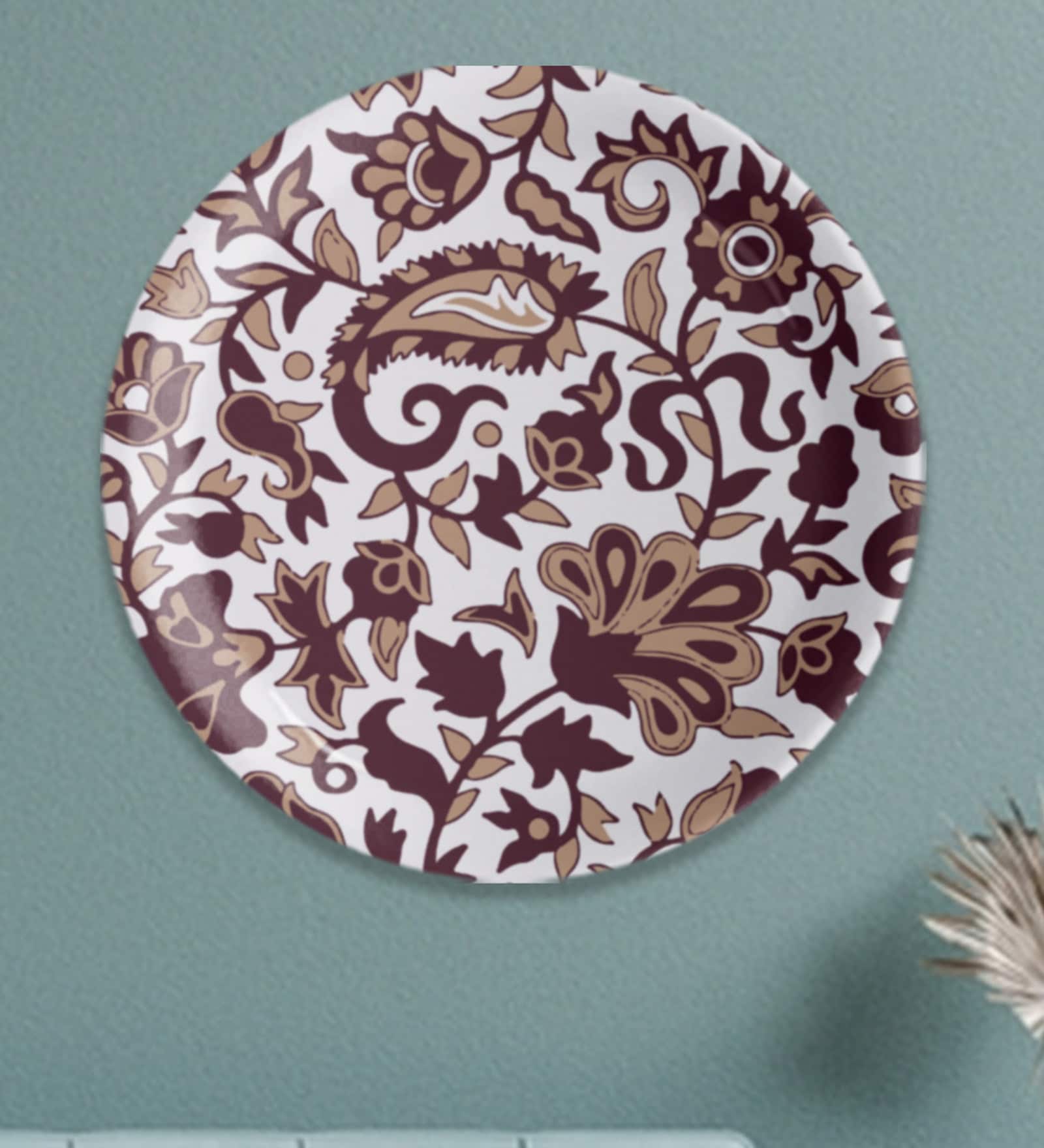 Paisley Print Porcelain Wall Plate