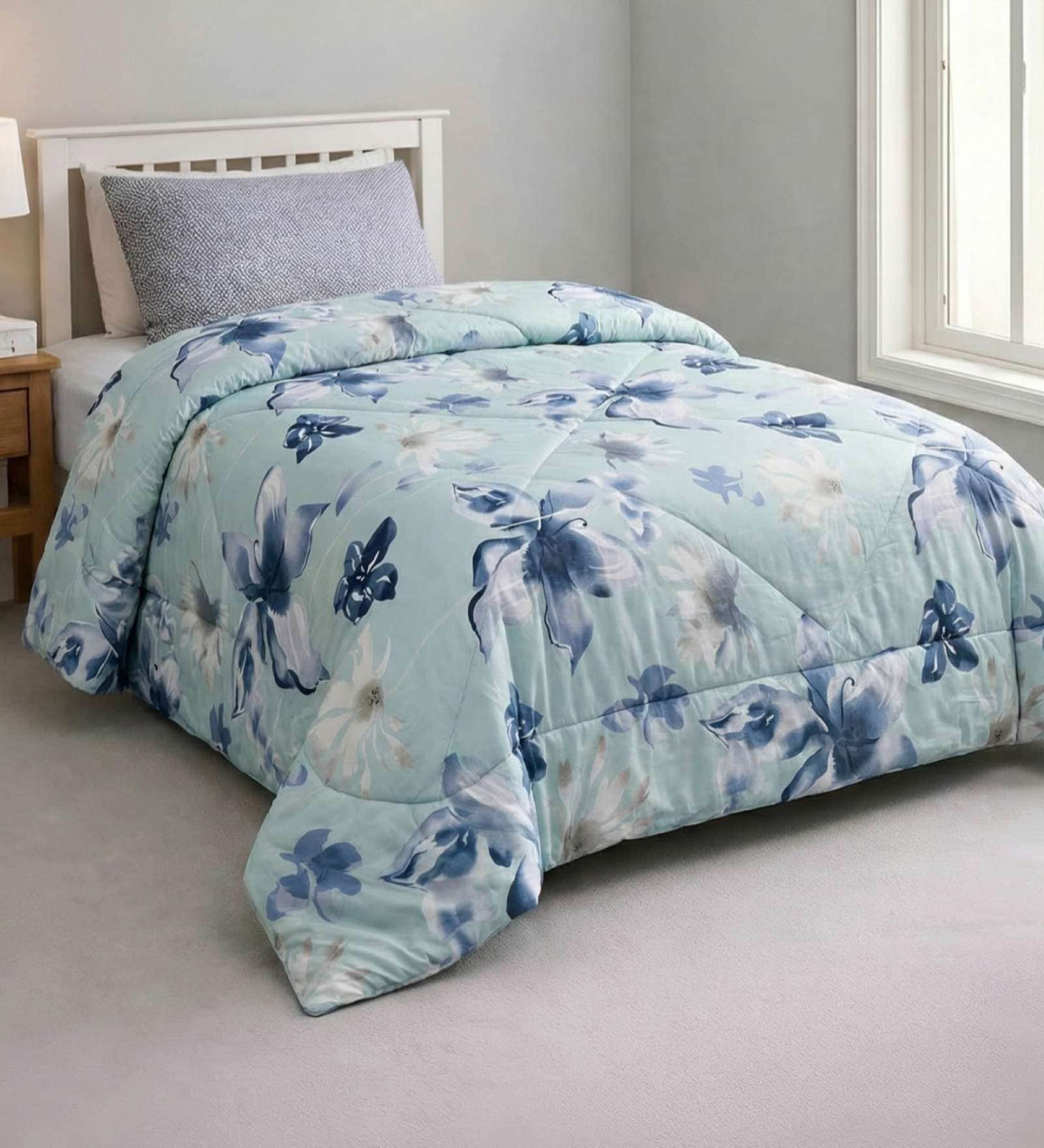 Pale Blue Ultrasonic Premium 120 GSM Reversible Ac Single Bed Comforter