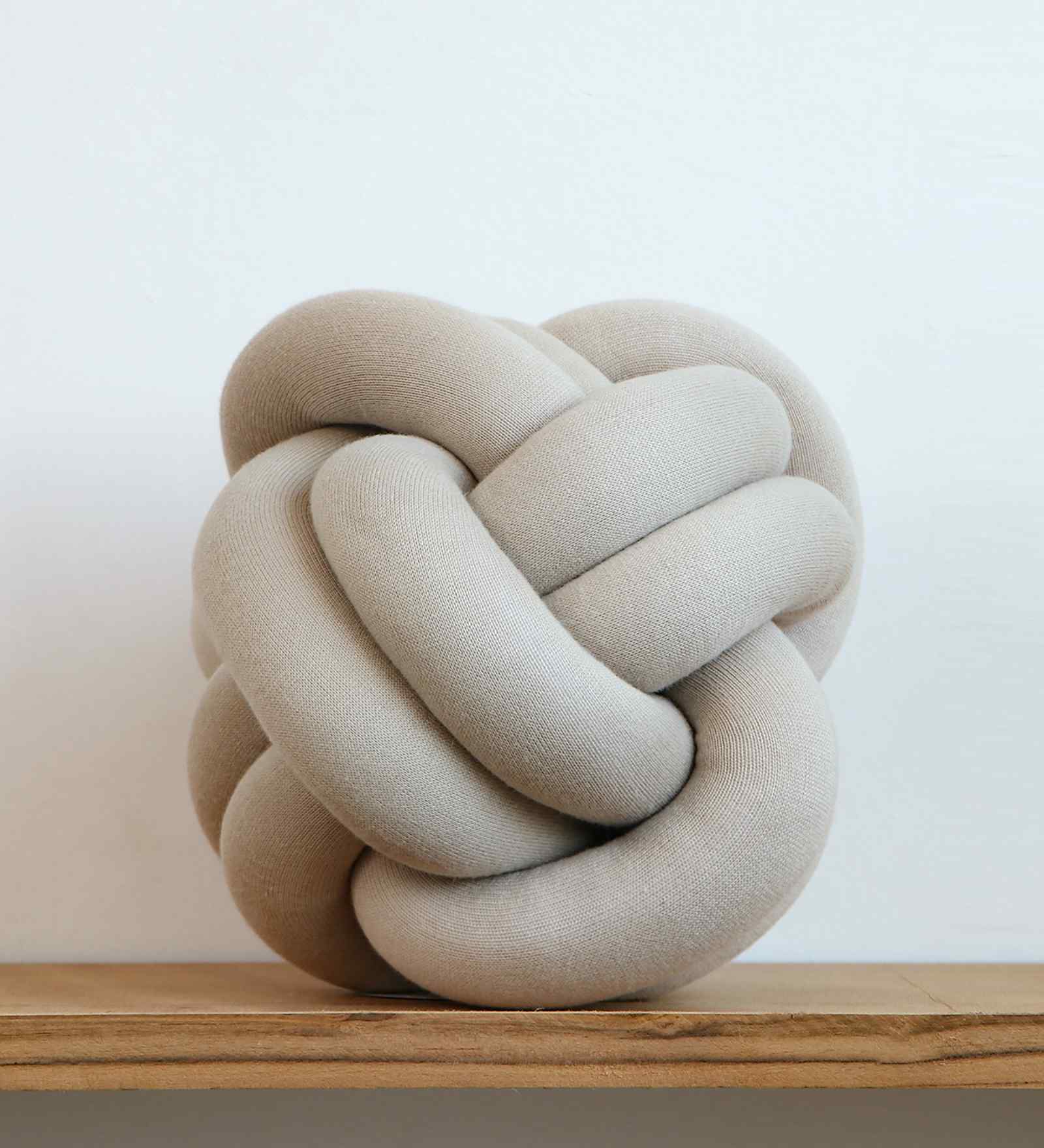 Pale Whisper 100% Cotton 11X11 Inches Knitted Shaped Cushion