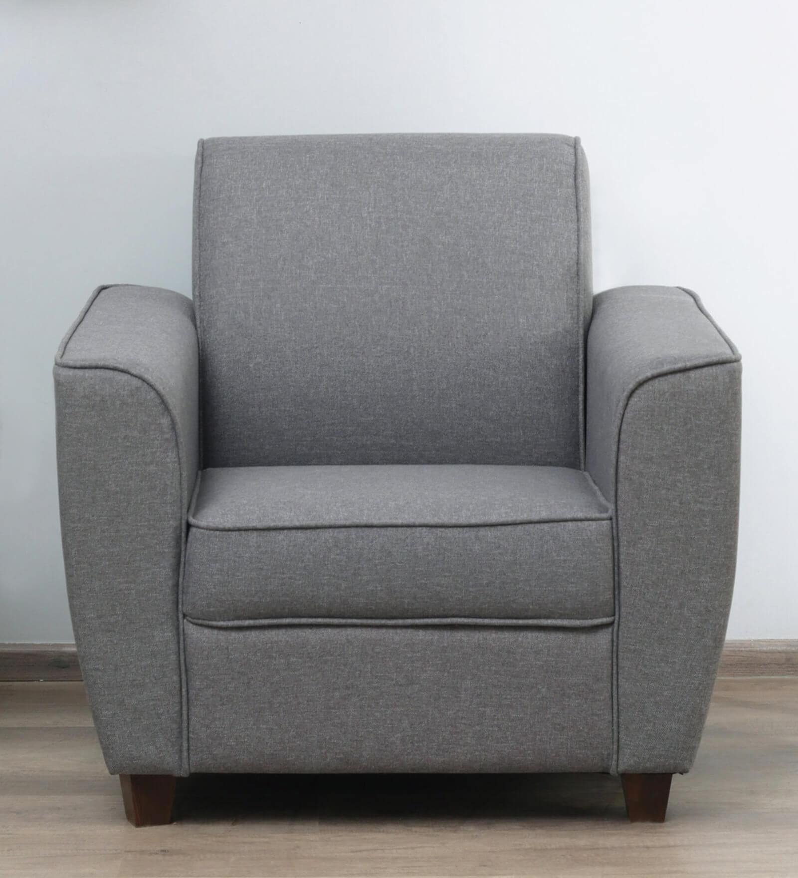 Palermo Fabric 1 Seater Sofa In Steel Grey Colour