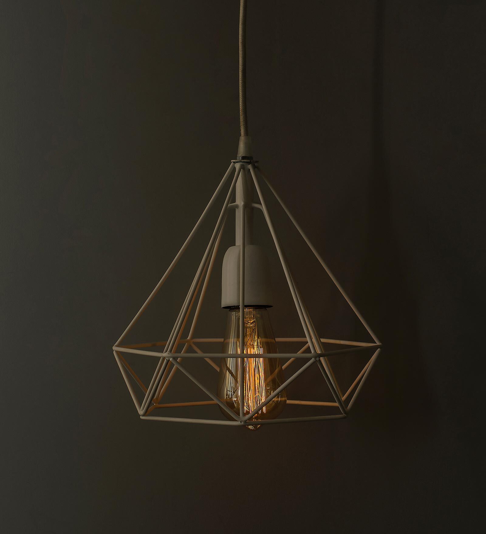 Palermo White Metal Hanging Light