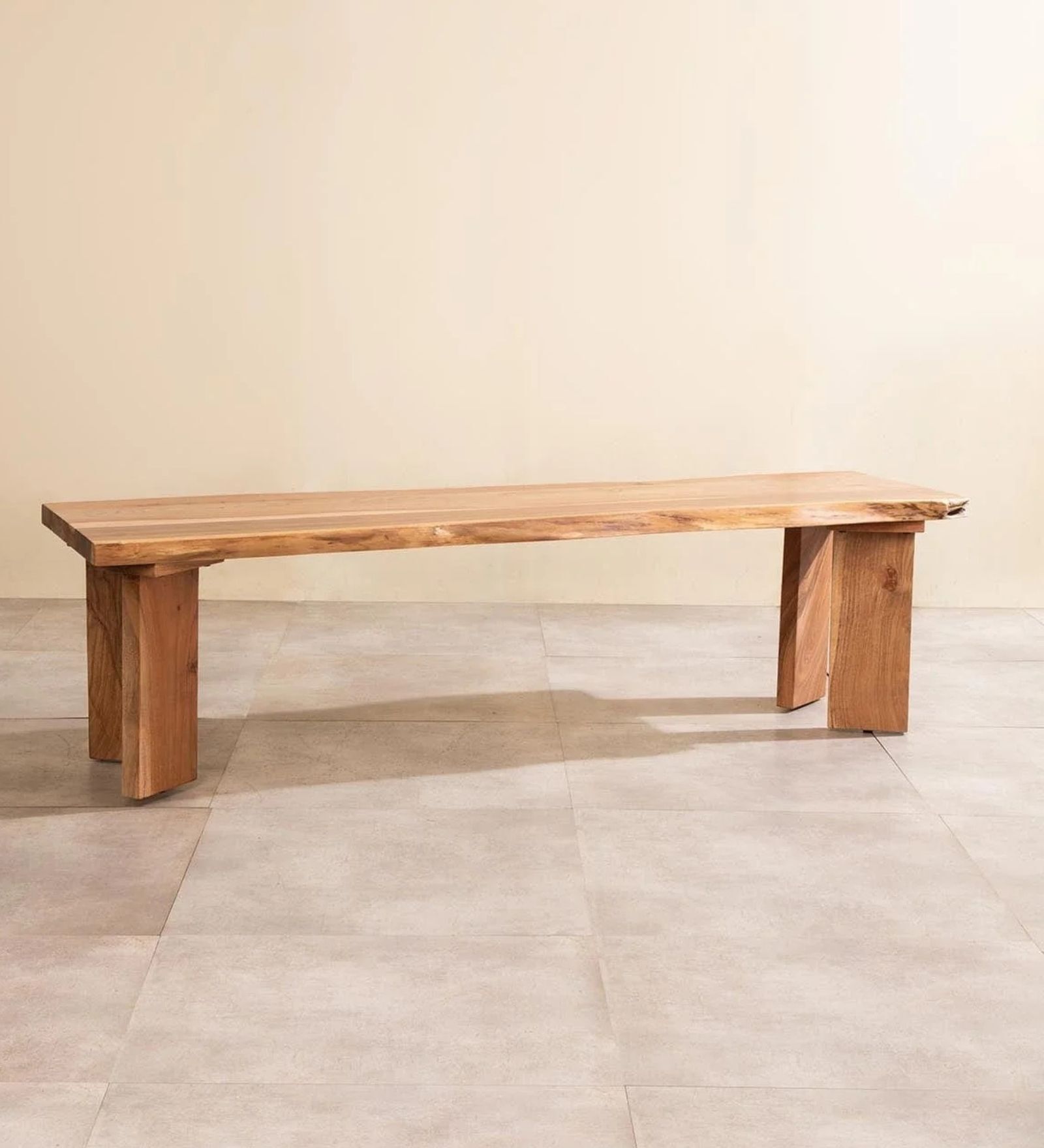 Palisade Acacia Wood Live Edge 3 Seater Bench in Natural Finish