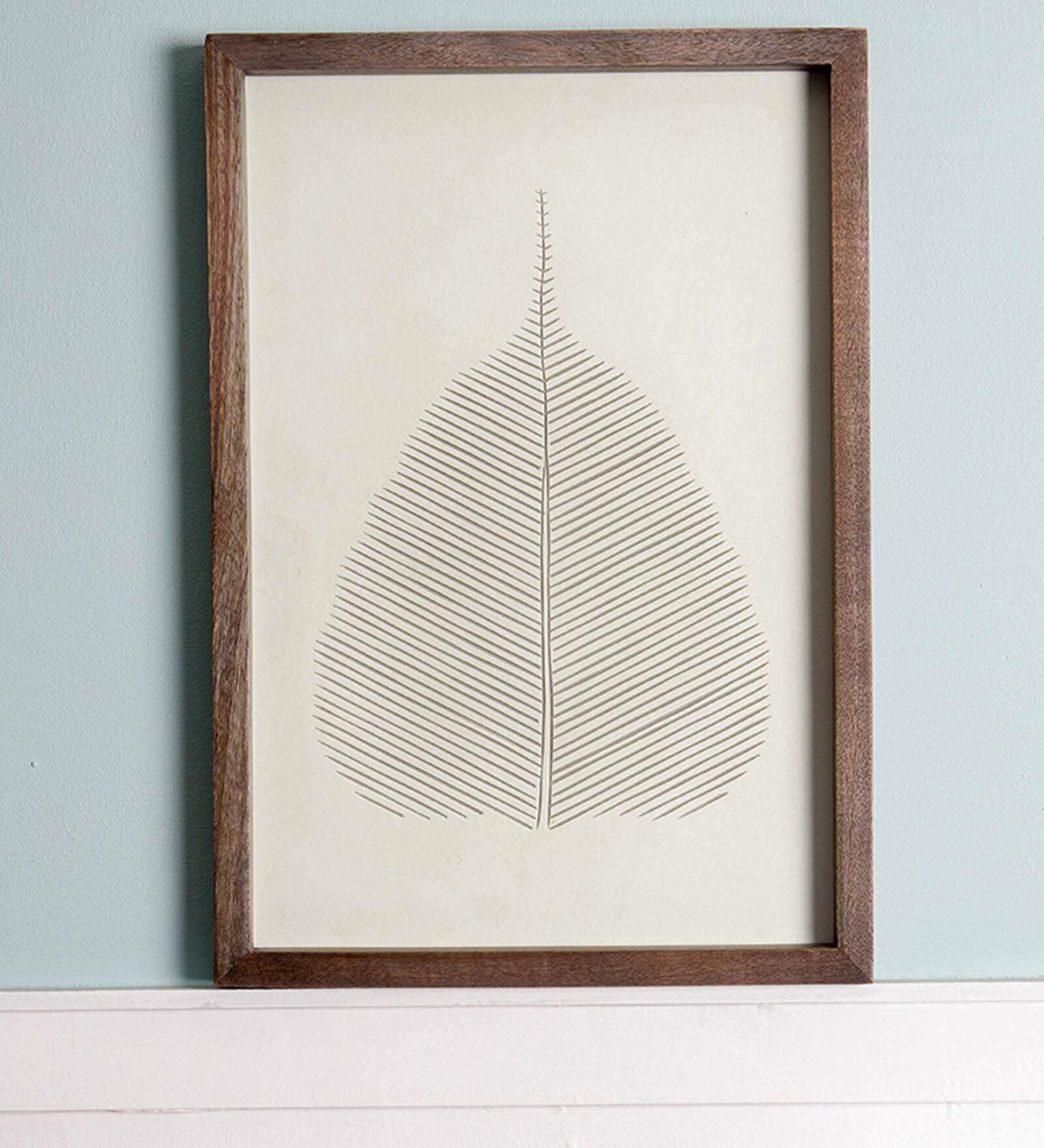 Pallava- Peepal Grey Wood Framed Floral Art Panel