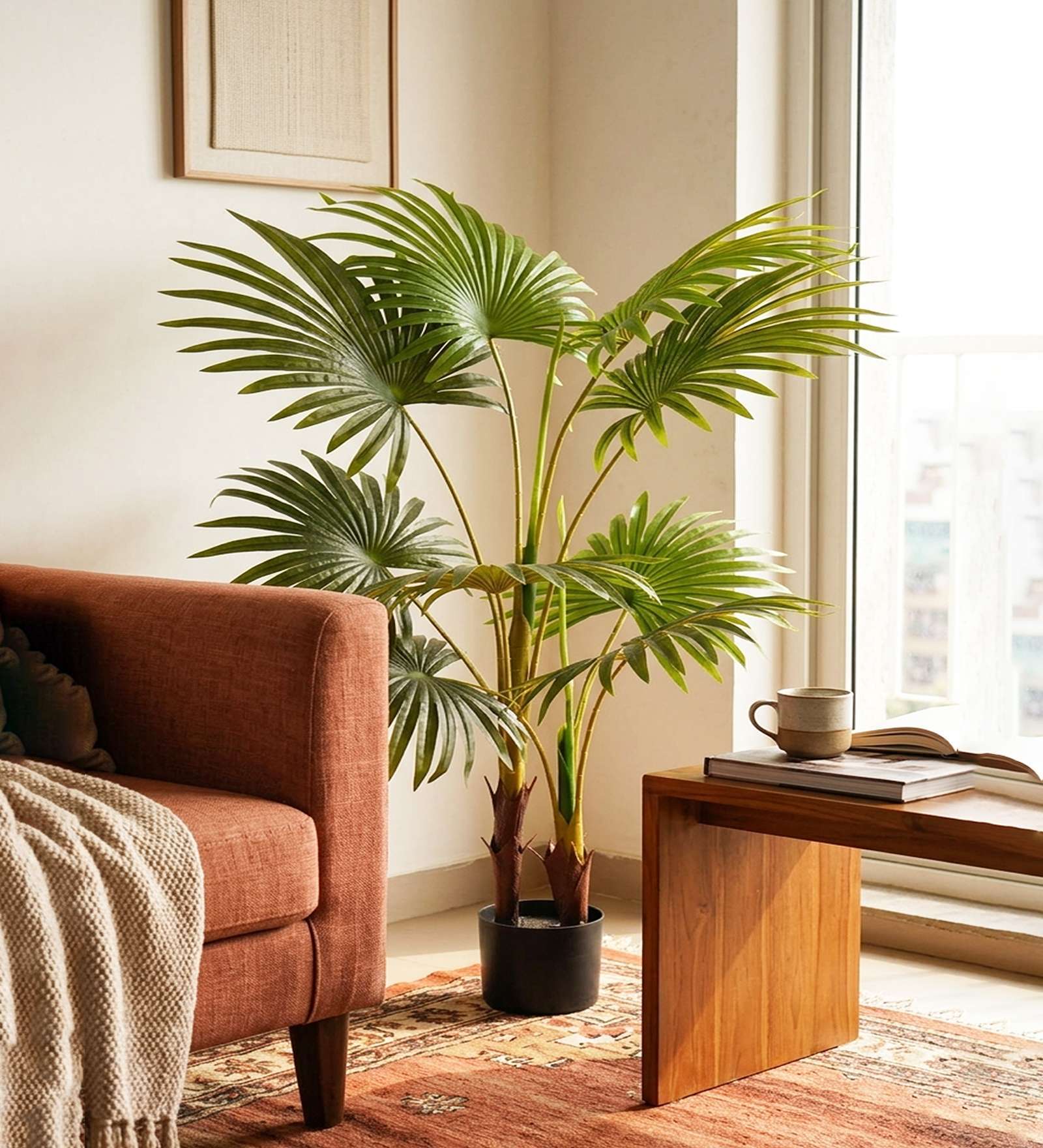 Artificial Palmetto Palm Tree Plant with Pot