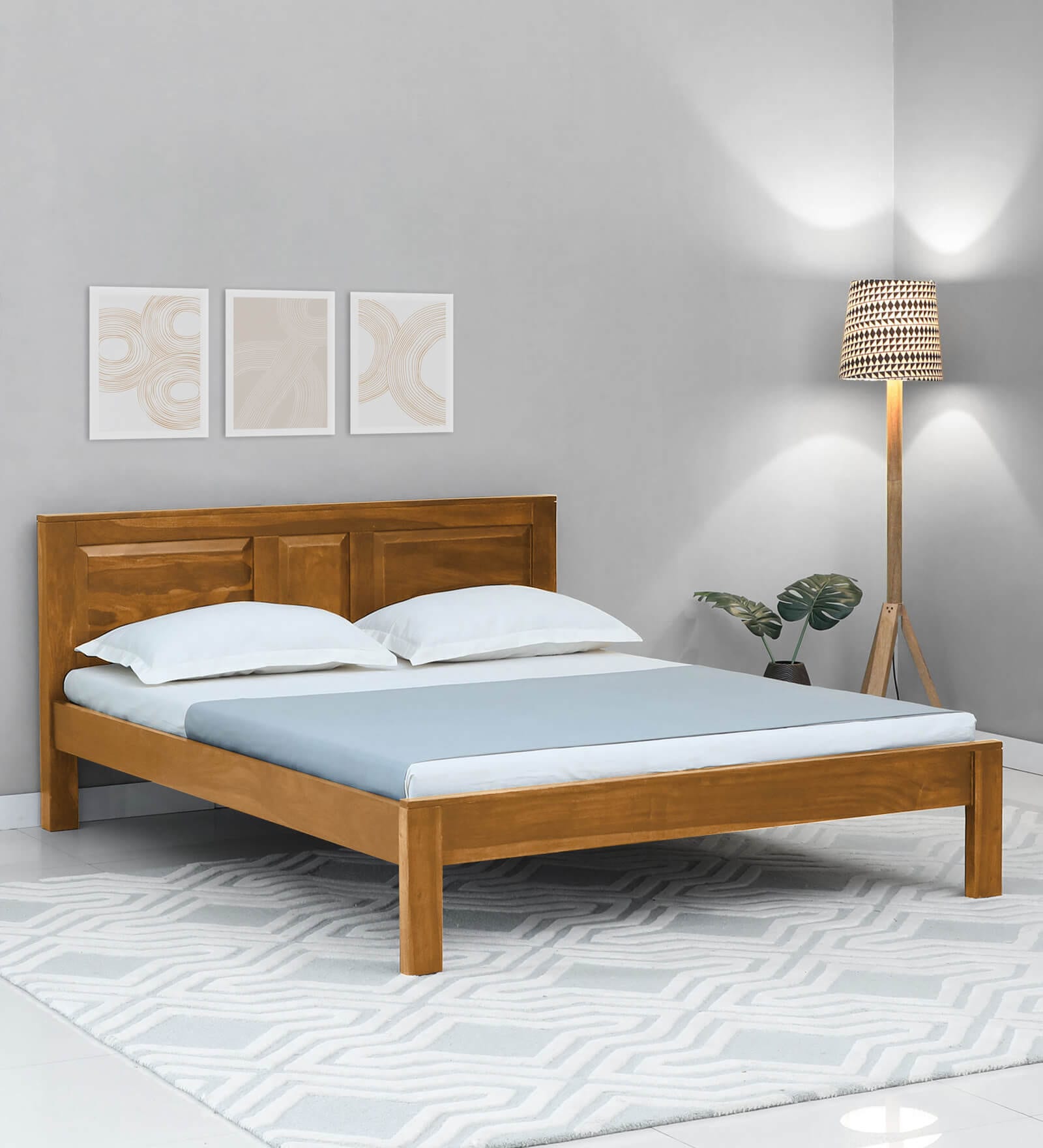 Buy Pamplona Sheesham Wood King Size Bed In Scratch Resistant Rustic 