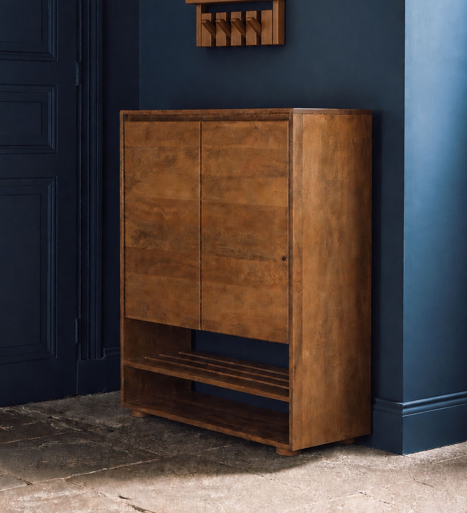 Panache Wooden 6 Tier Shoe Cabinet In Teak Finish Panache Wooden 6 Tier Shoe Cabinet In Teak Finish