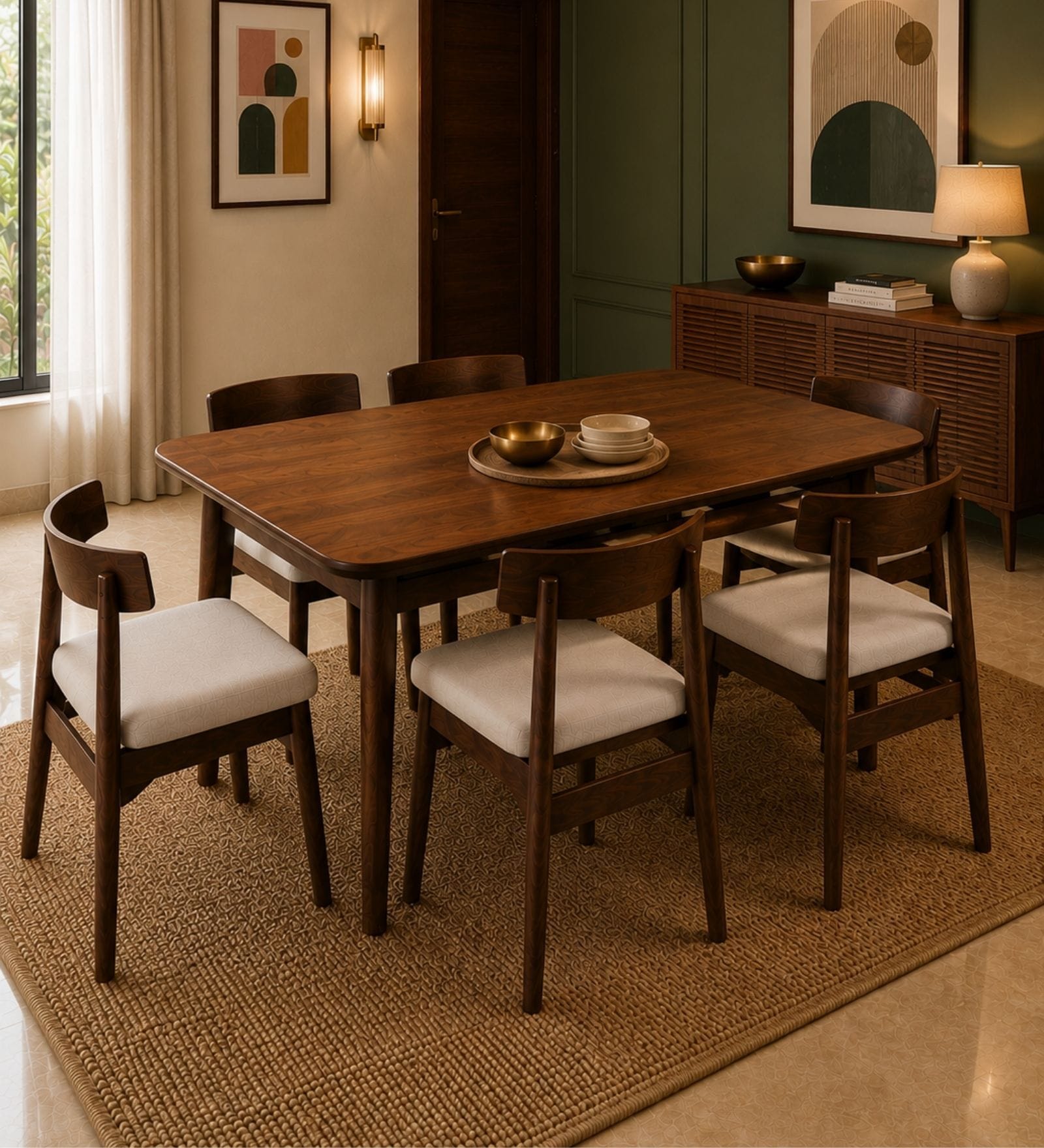 Panache Wooden-Top Dining Table Set