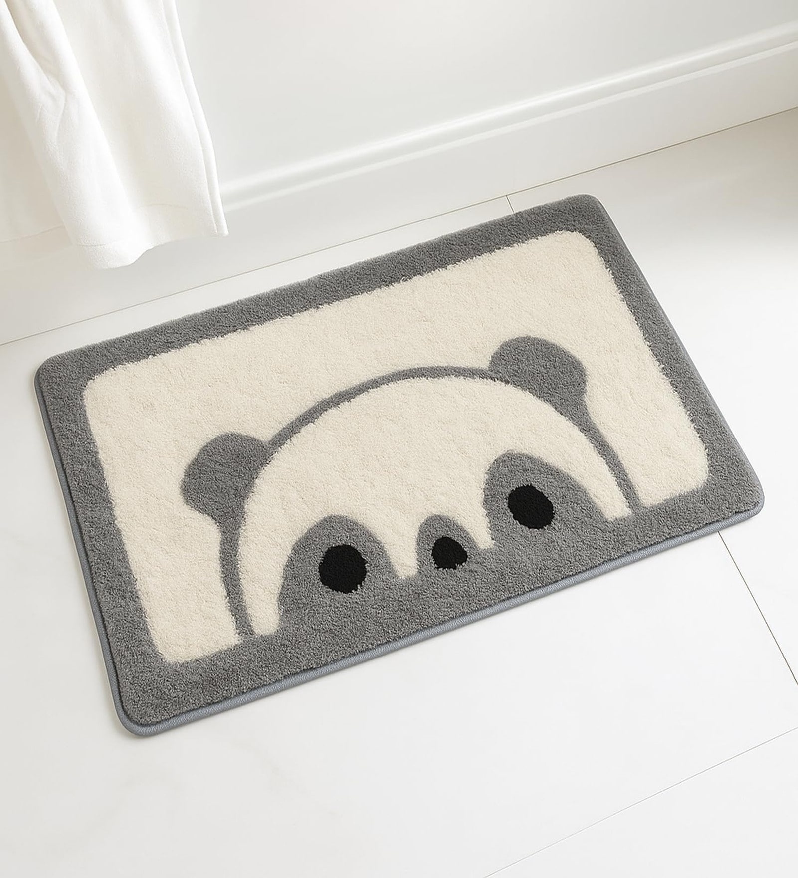 Panda Grey Microfiber 16x24 Inches Super Soft Bath Mat
