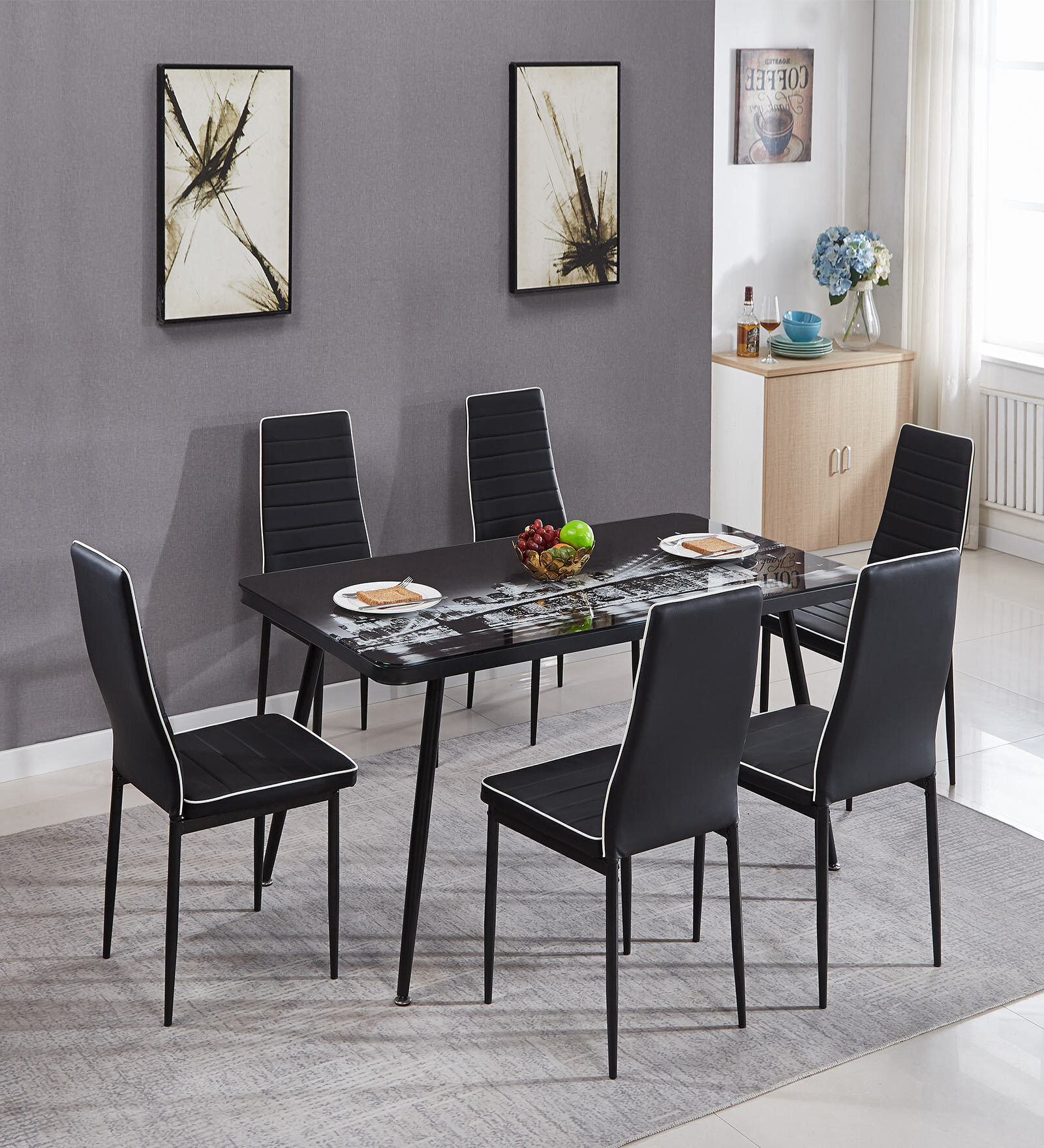 Buy Pandion 4 Seater Dining Set in Black Finish at 10% OFF by SAYO ...