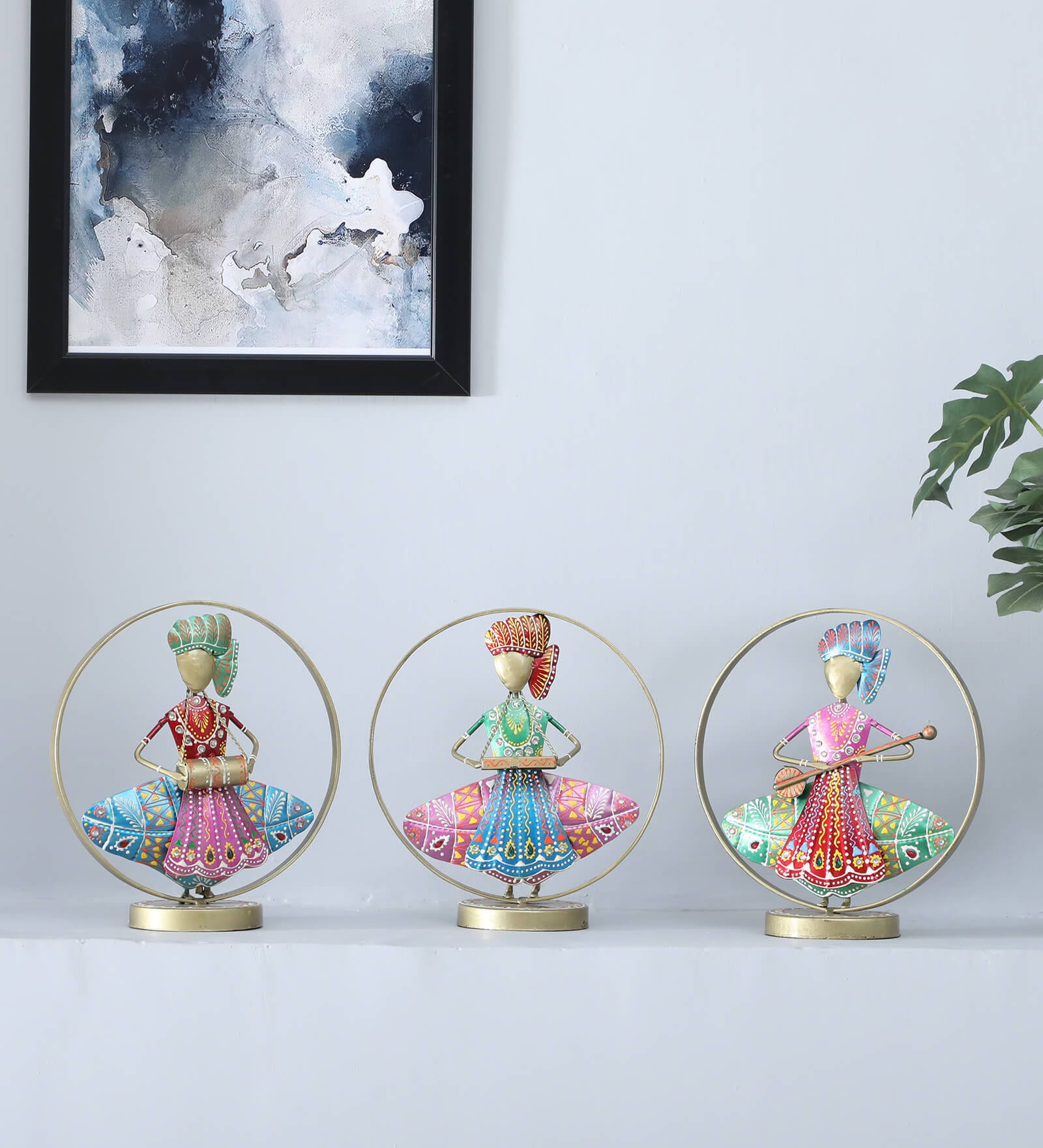 Panjabi Ring S/3 Multicolour Metal Figurines