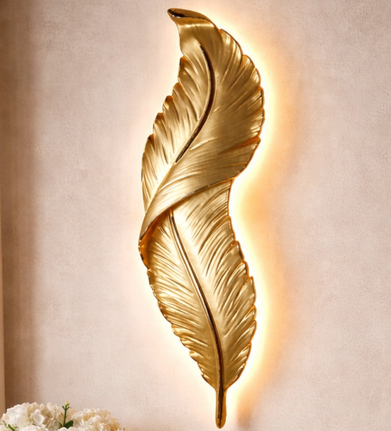 Golden Feather Design Novelty Wall Light Set of 1