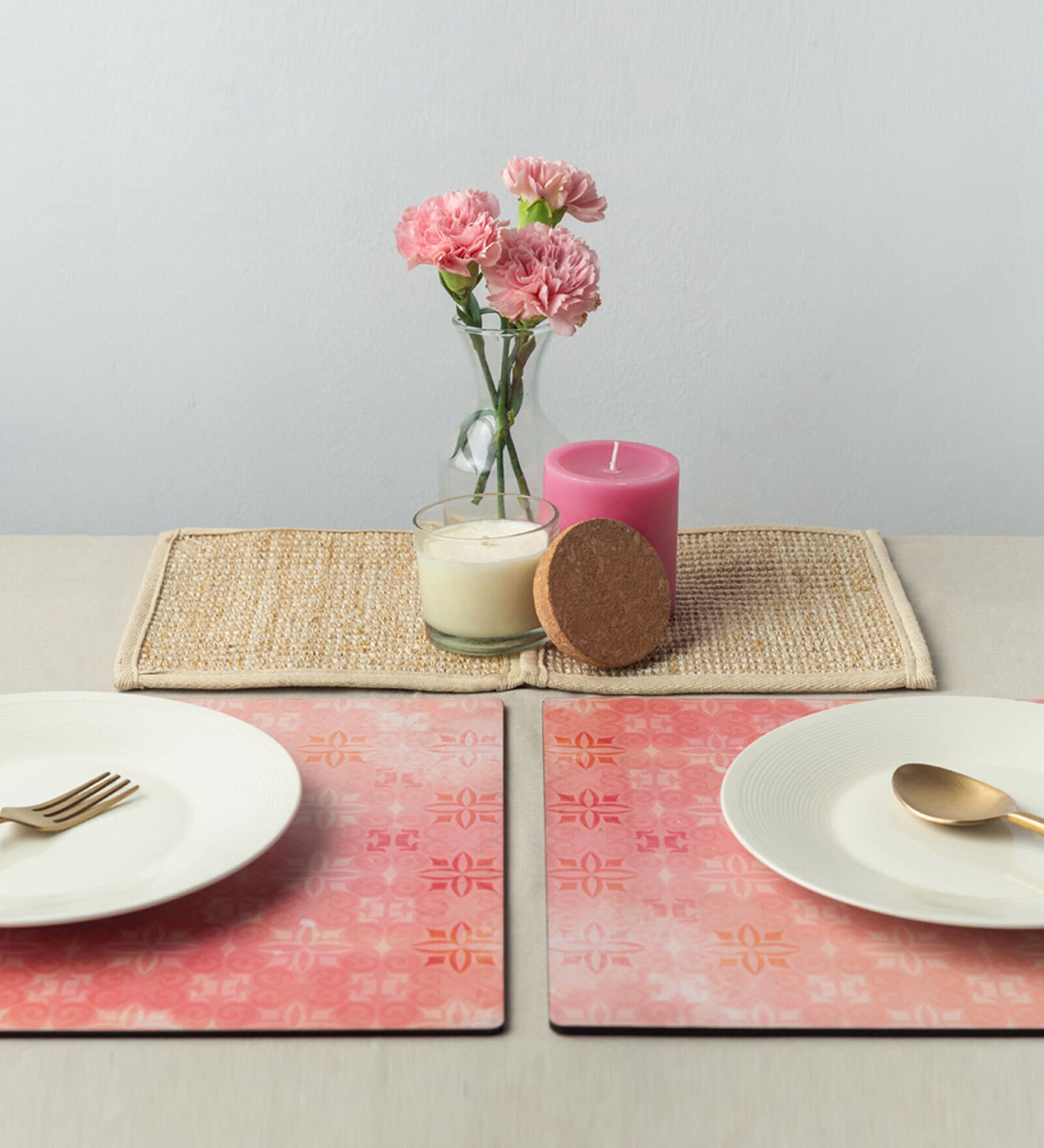 Pankhkali Orange Handcrafted MDF (Set of 6) Placemat