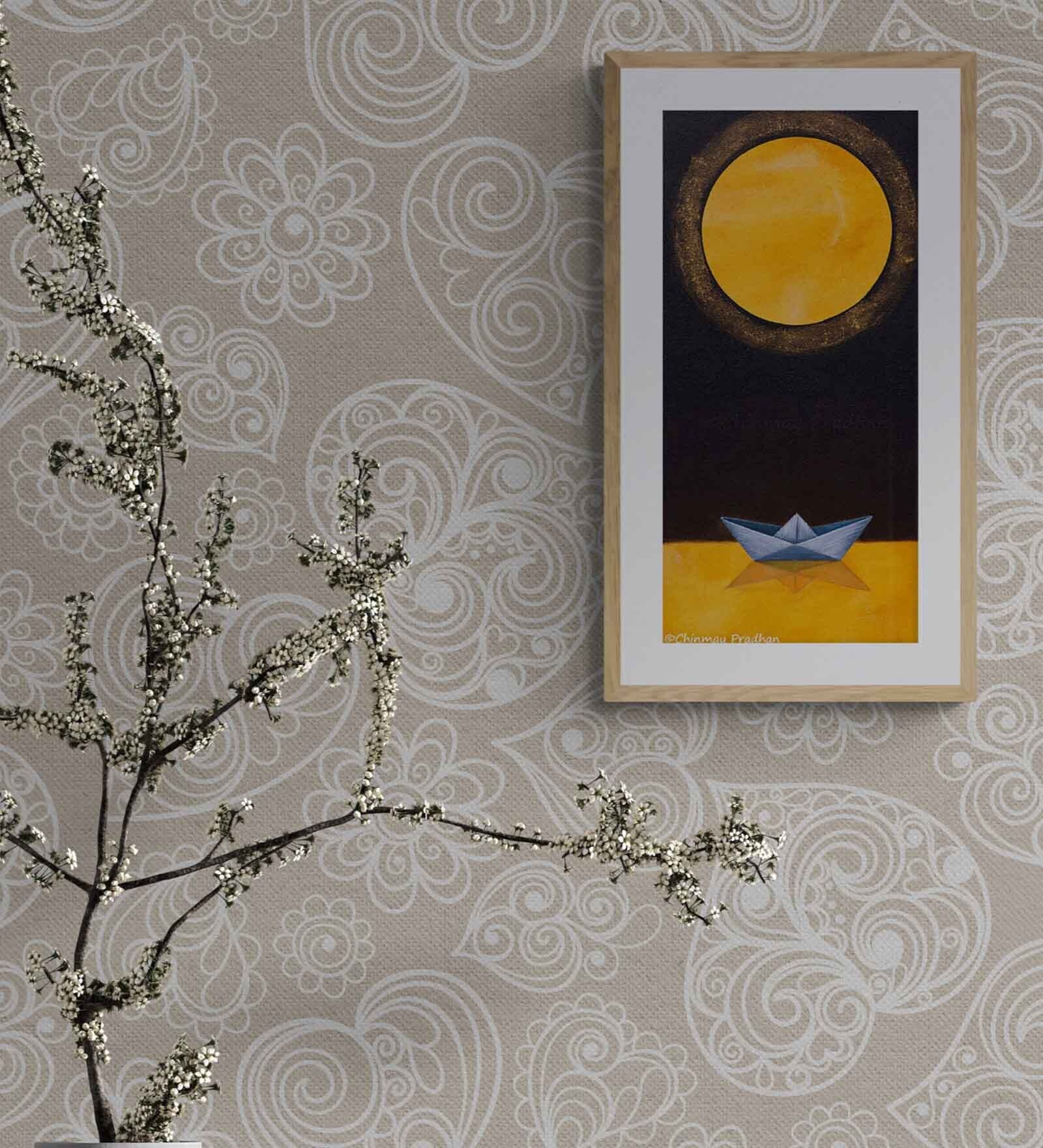 Paper Boat I Handmade Acrylic Paint On Canvas Unframed