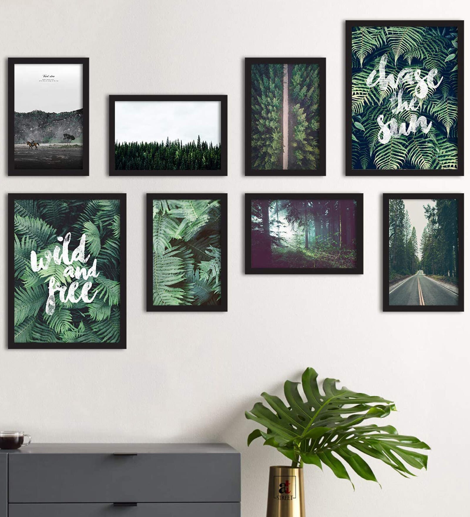 Paper Framed Forest Grump Black Set Of 8 Art Print