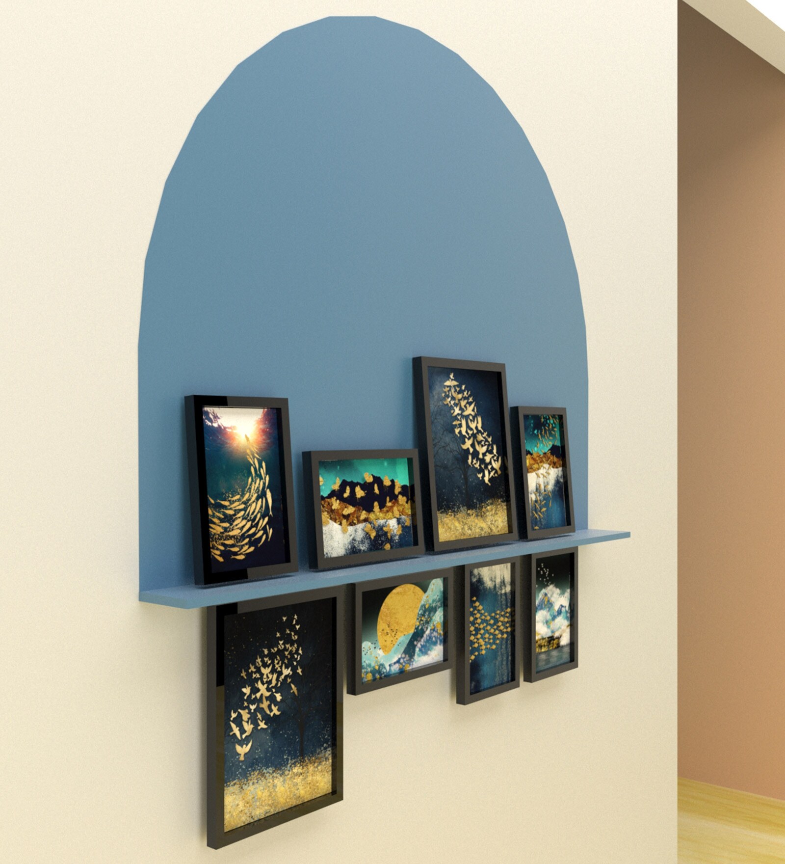 Paper Framed Ocean Galaxy Black Set Of 8 Art Print