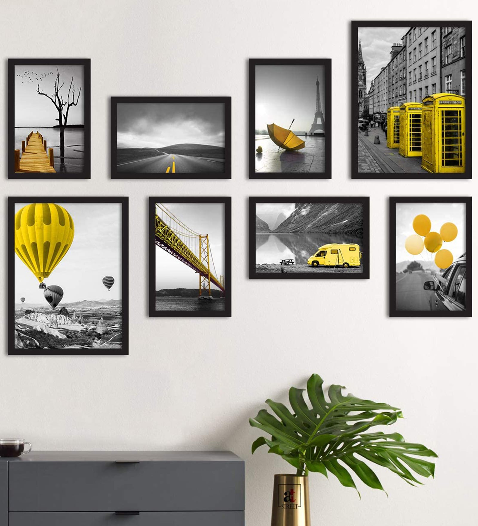 Paper Framed Travel Set Of 8 Art Print