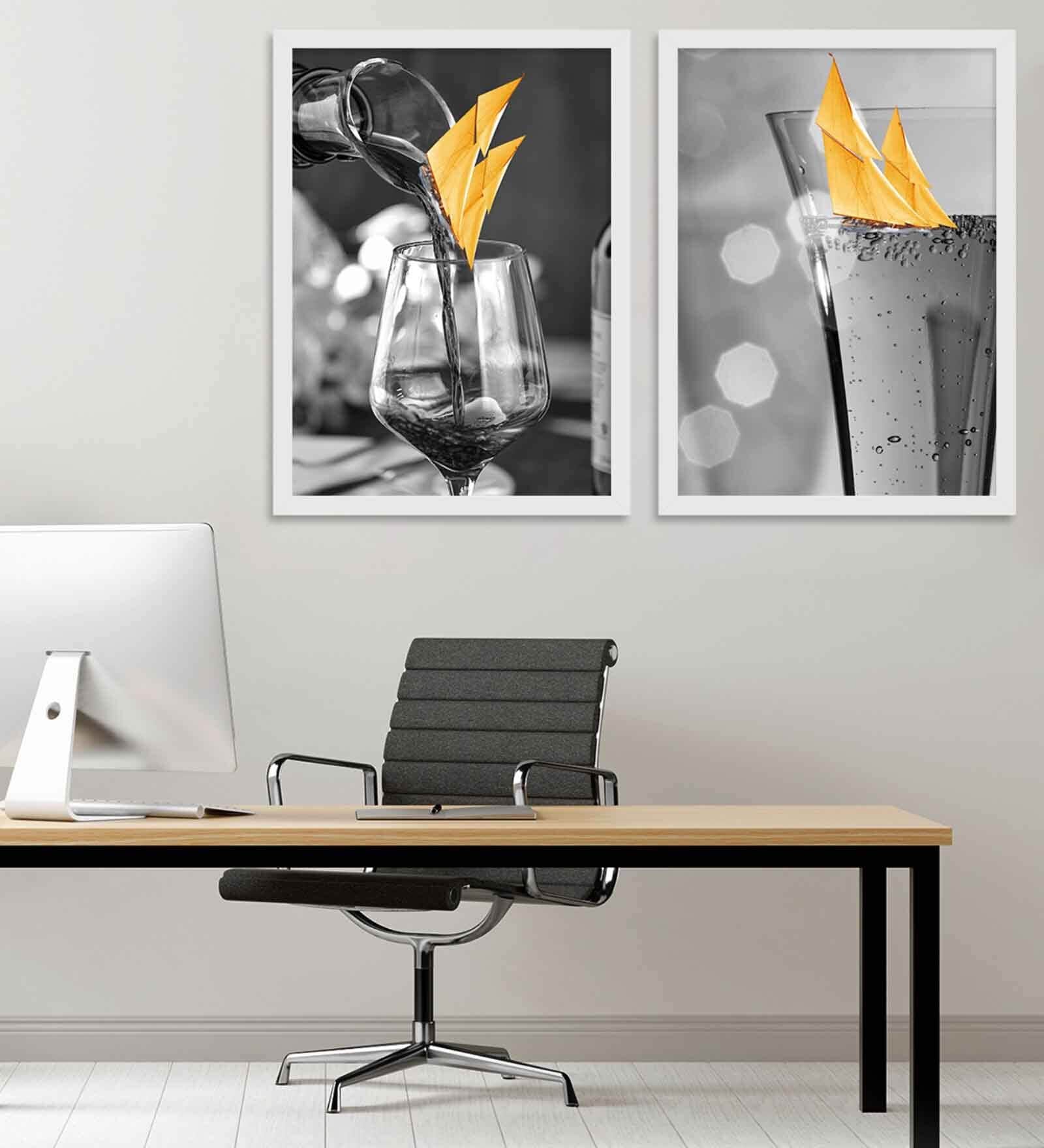 Matthews Yard White Paper Framed Art Print Set of 2