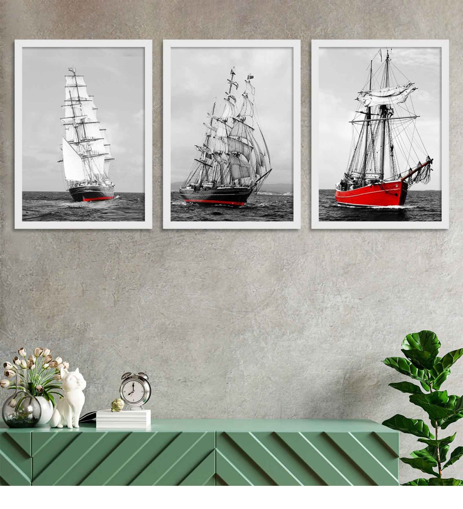 The Graphic Technical Works White Paper Framed People and Places Art Print Set of 3