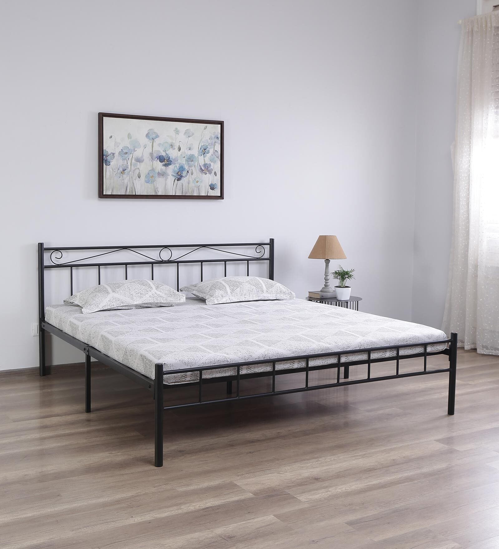 Buy Paris Metal Queen Size Bed in Black Finish at 25% OFF by ...