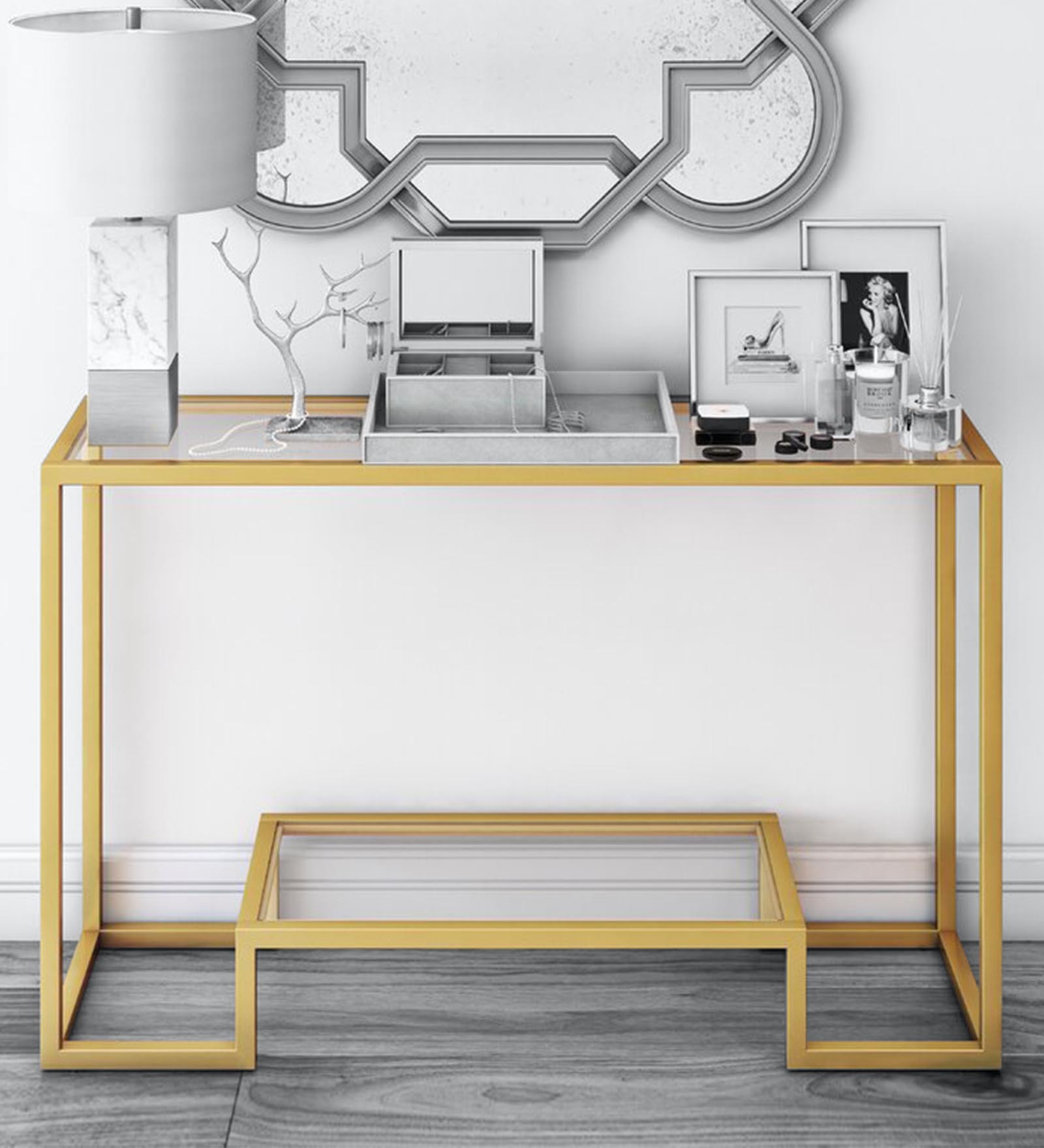 Parksley Console Table in Golden Finish