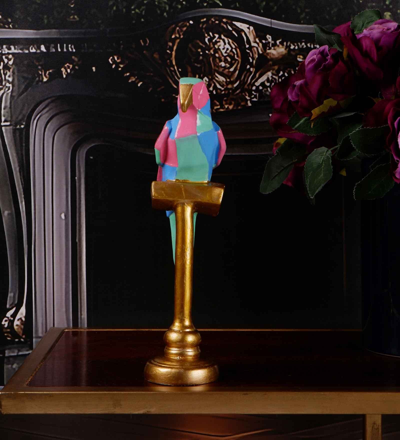 Parrot Multicolour Polyresin Figurine