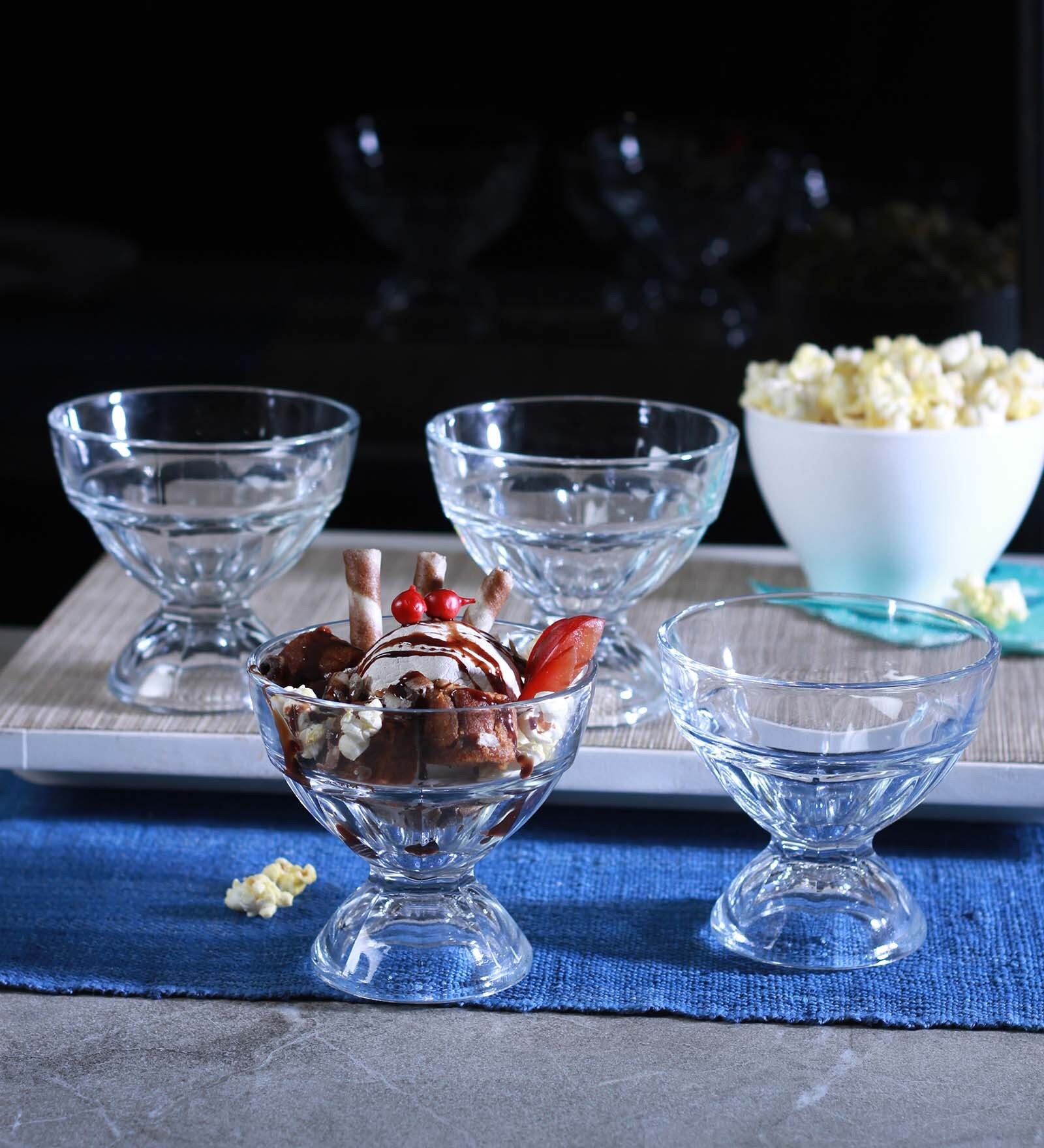 Buy Pasabahce Arctic Glass 315 ML Ice Cream Bowls Set of 4 Online