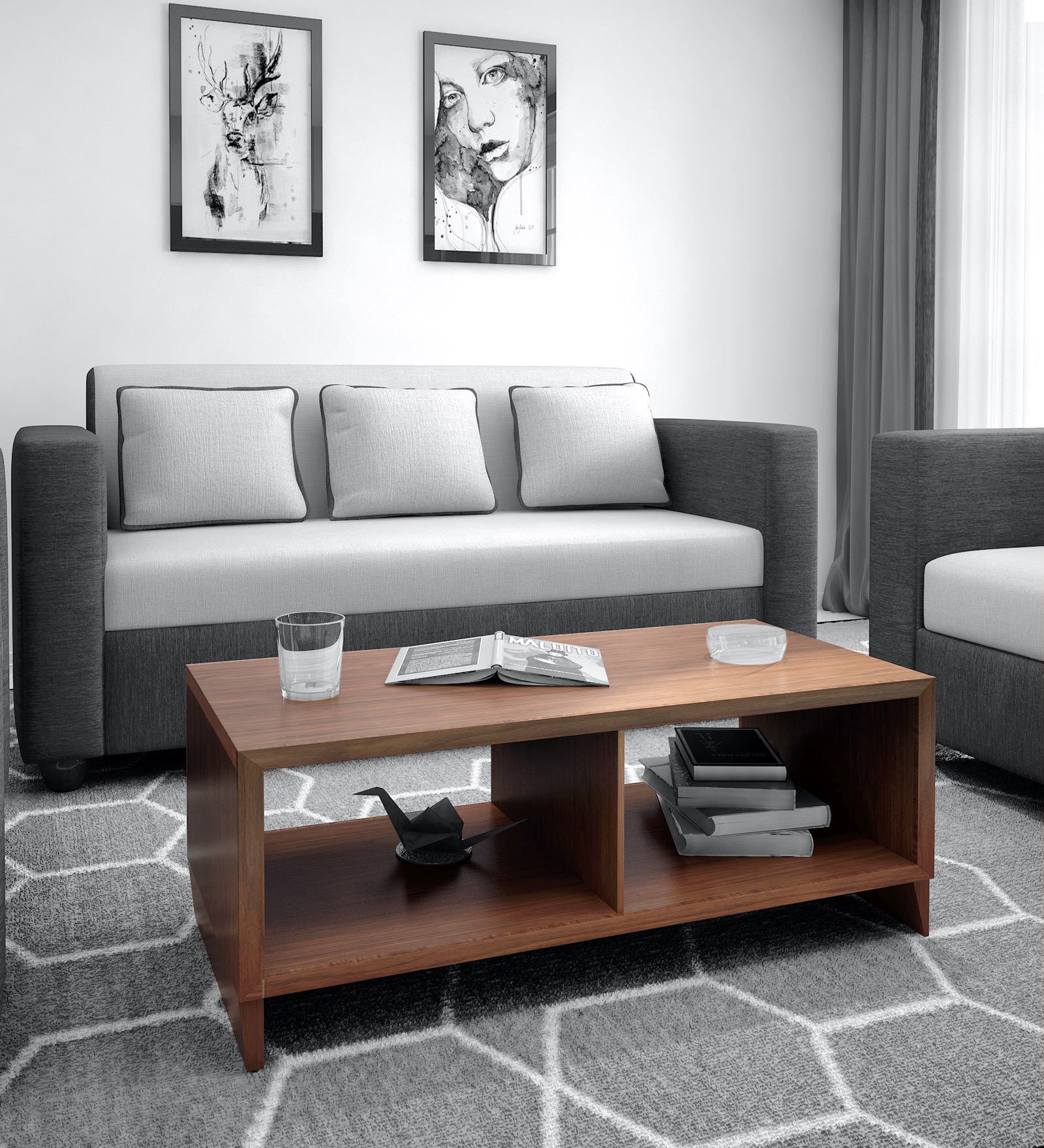Pascal Coffee Table in Walnut Finish