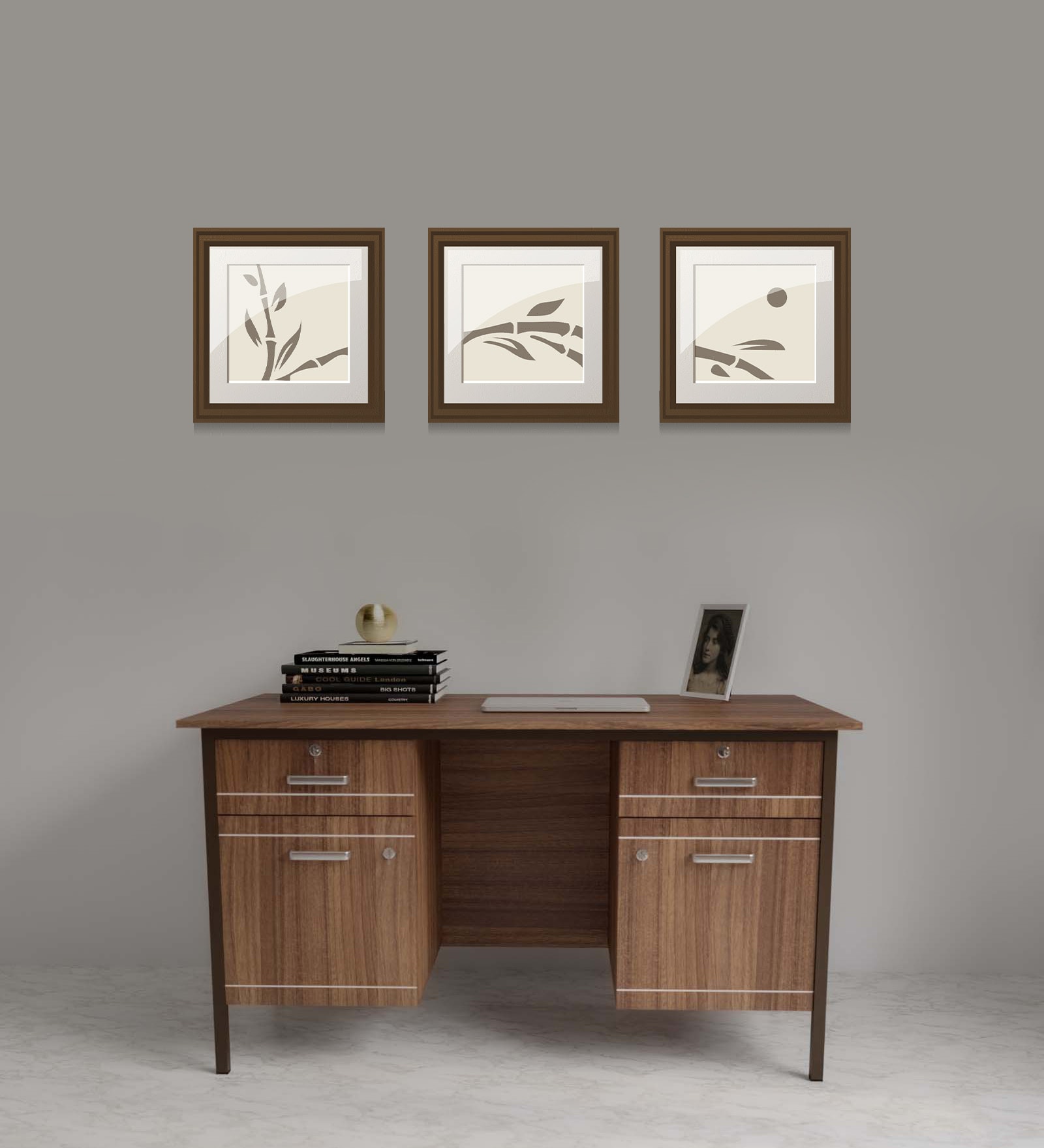 Passion Executive Desk in Leon Teak Finish