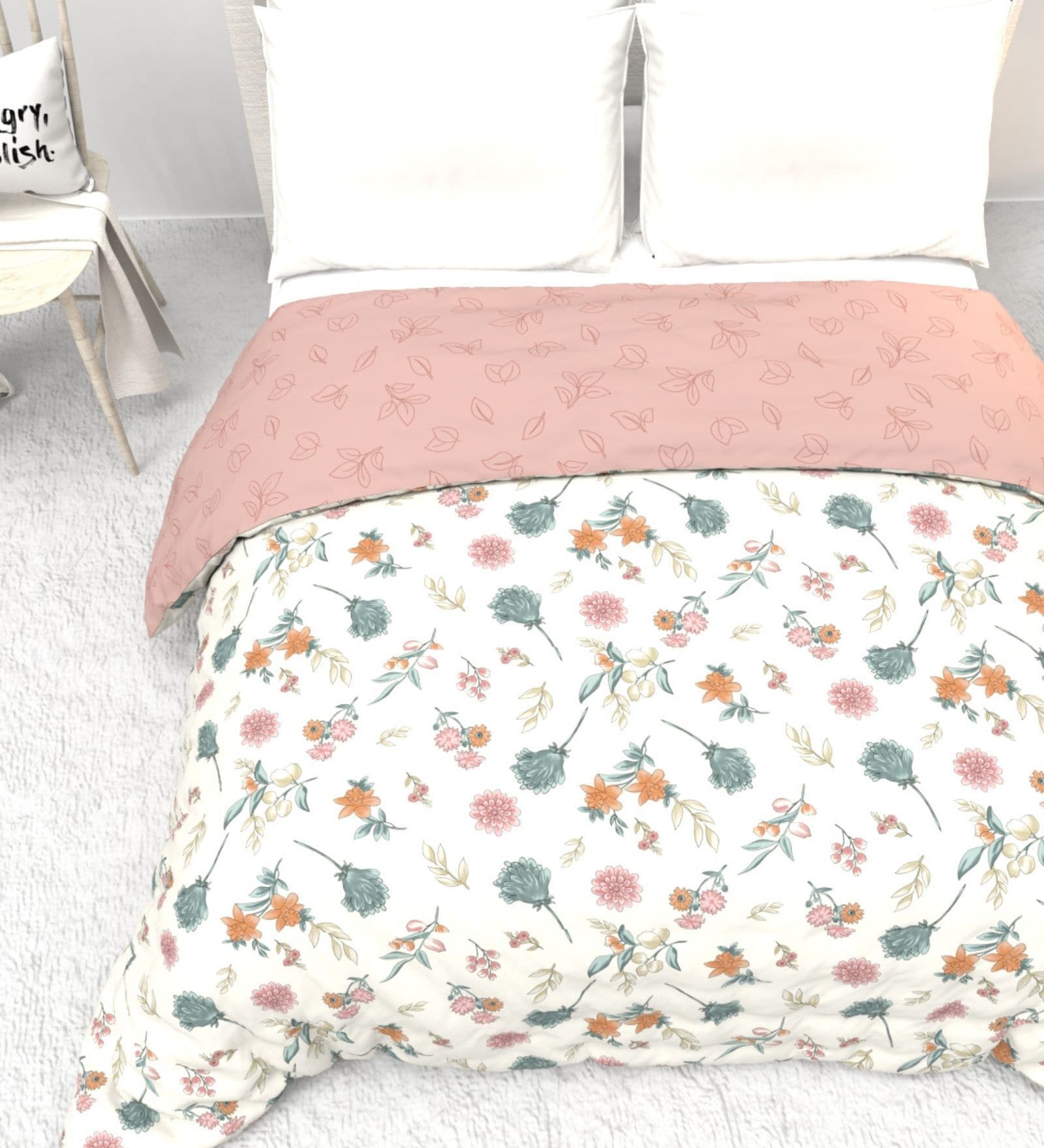 Pastel Blooms Reversible Cold-Weather Comforter Double Bed 225cmx270cm