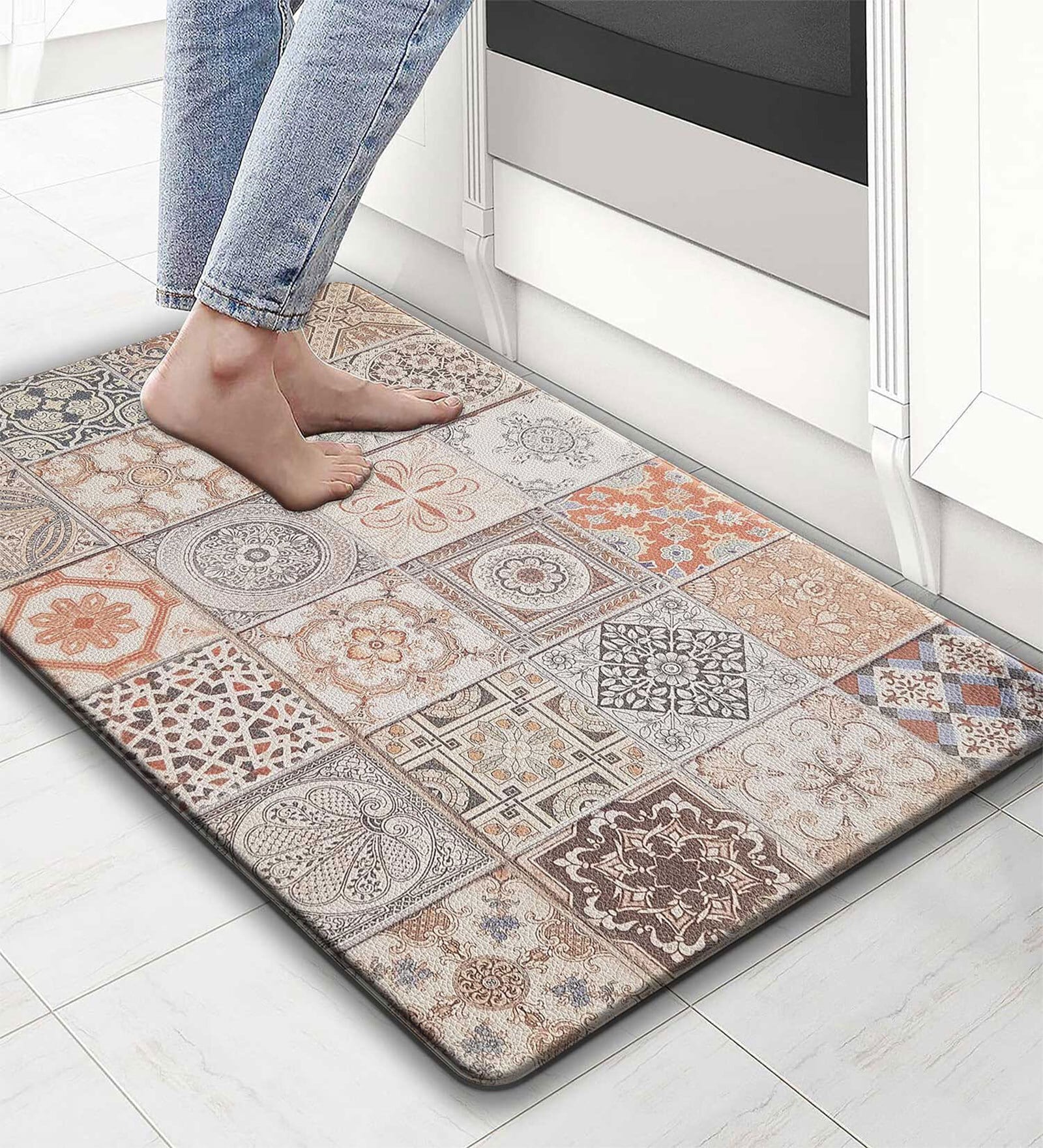 Patches Abstract Microfibre 30x18 Inches Anti Skid Door Mat