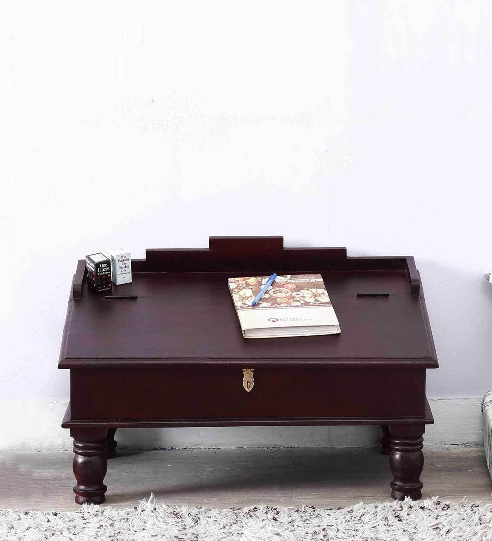 Pathana Solid Wood Writing Desk in Passion Mahogany Finish