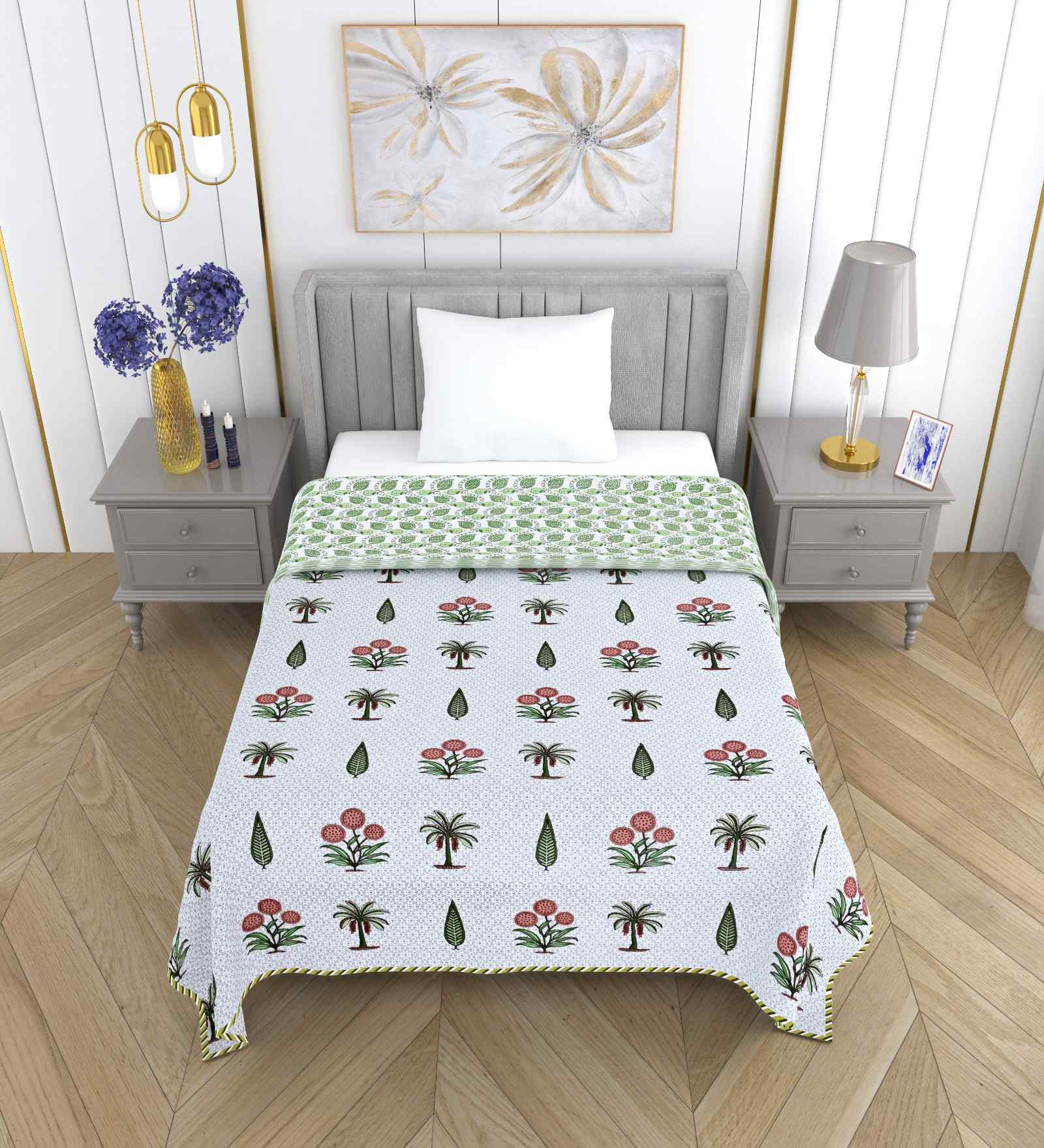 Patina Green Royal Collection Single Bed Dohar Blanket