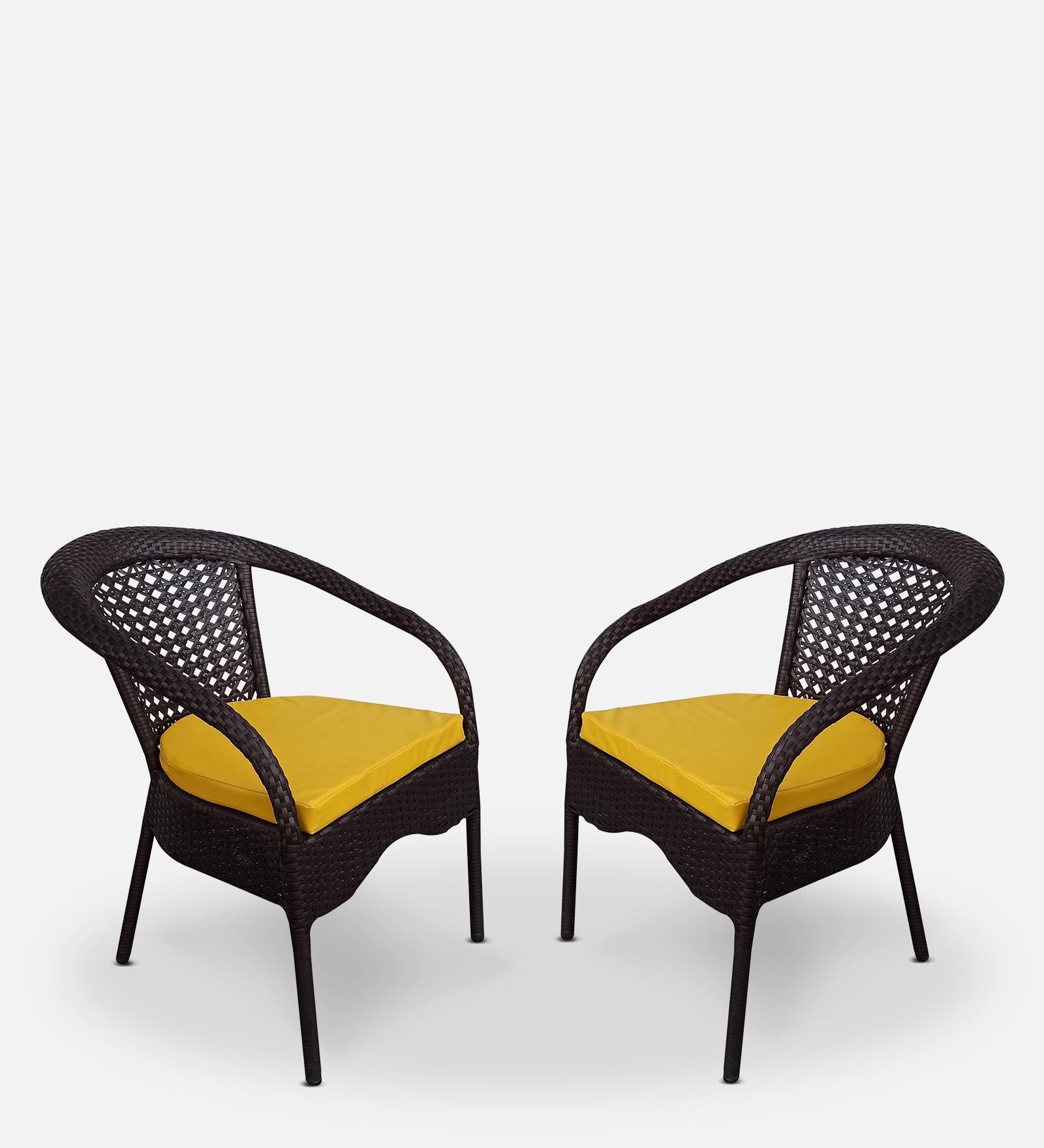 Bologna Wicker Patio Chairs in Corduroy Brown Finish Set Of 2 Bologna Wicker Patio Chairs in Corduroy Brown Finish Set Of 2