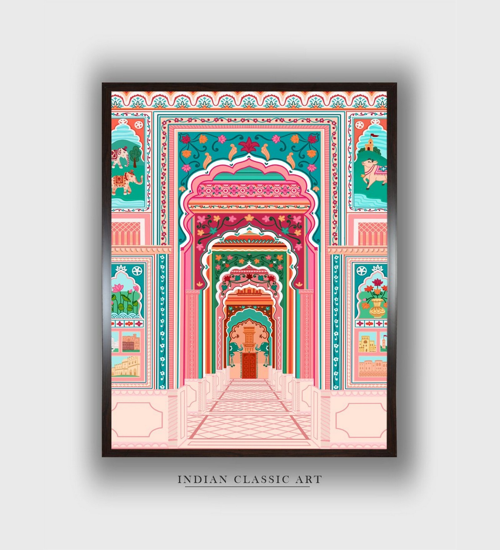 Patrika Gate Print Canvas Framed Wall Painting