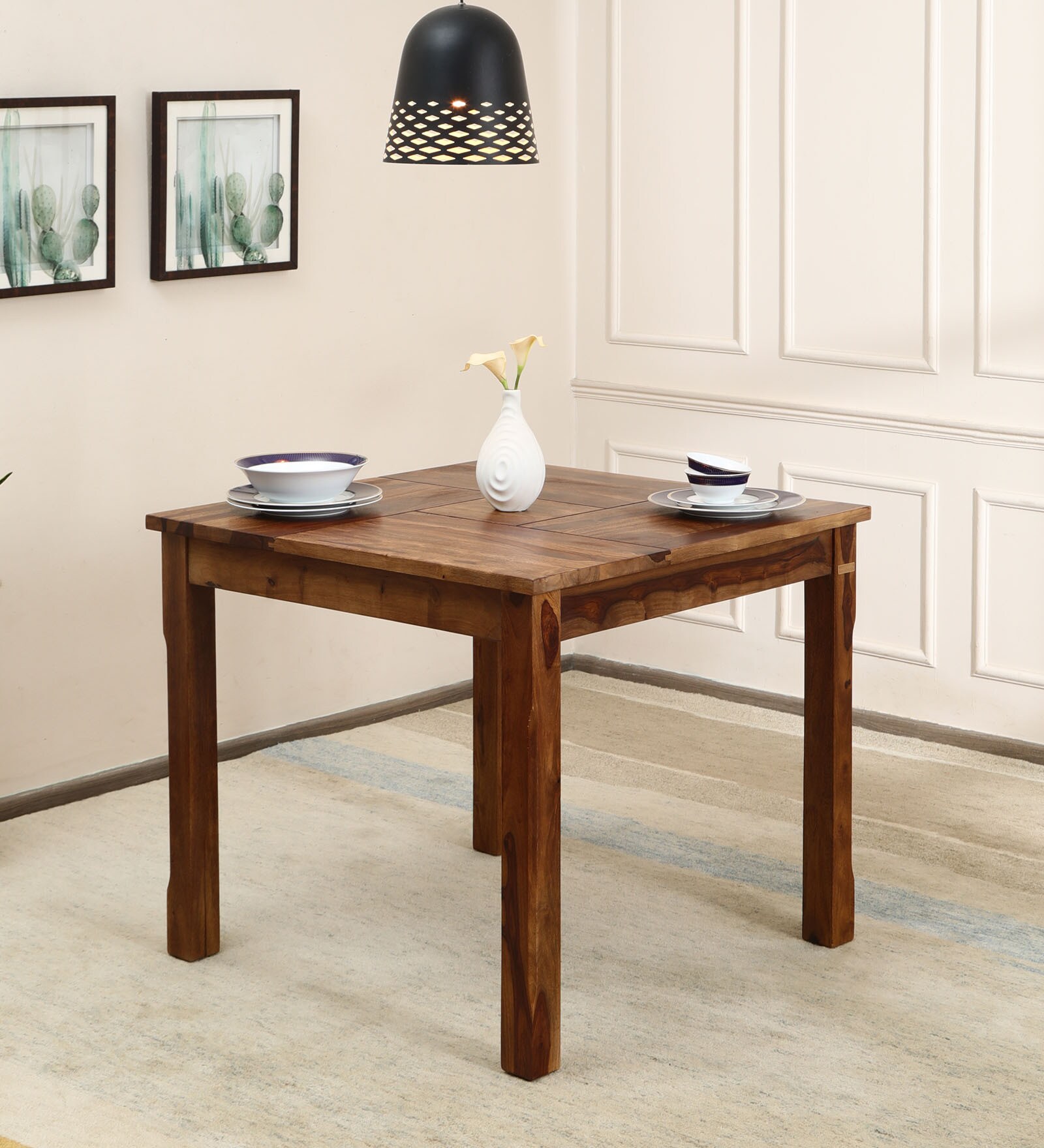 Table Patron Buy Patron Sheesham Wood 4 Seater Dining Table In Provincial Teak ...