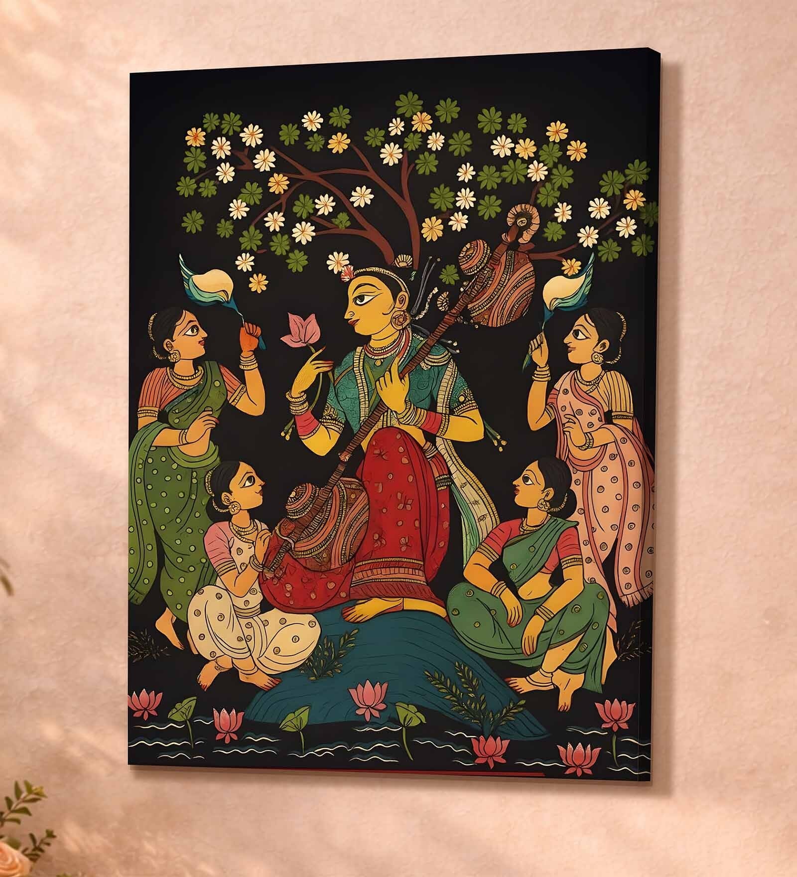 Pattachitra Folk Stretched Canvas Painting