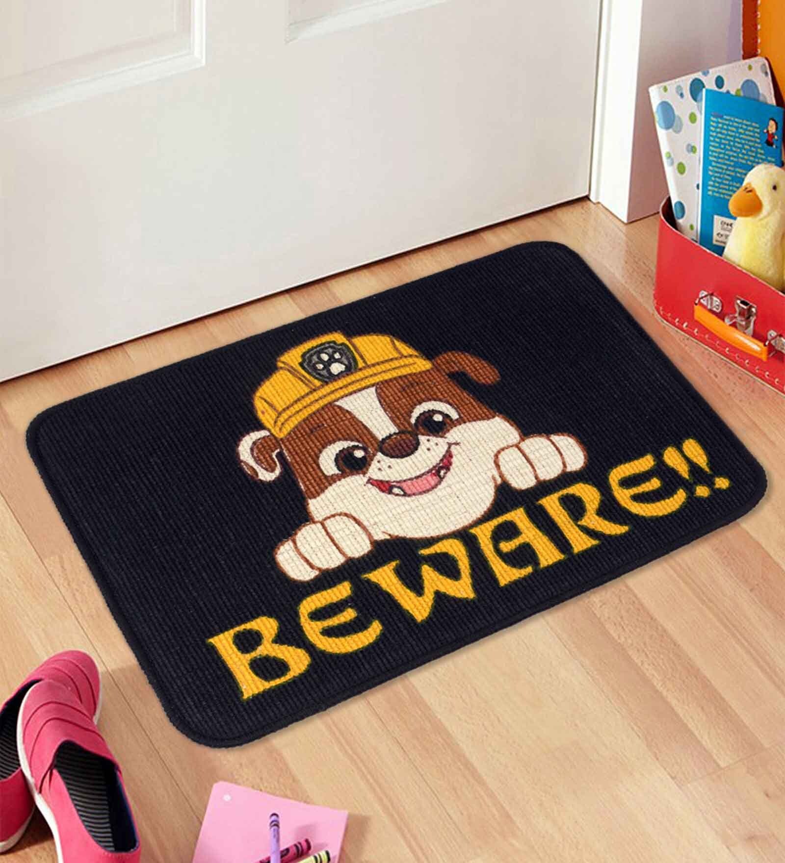 Black Character Cotton 16 x 24 Inches Kids Floor Mat