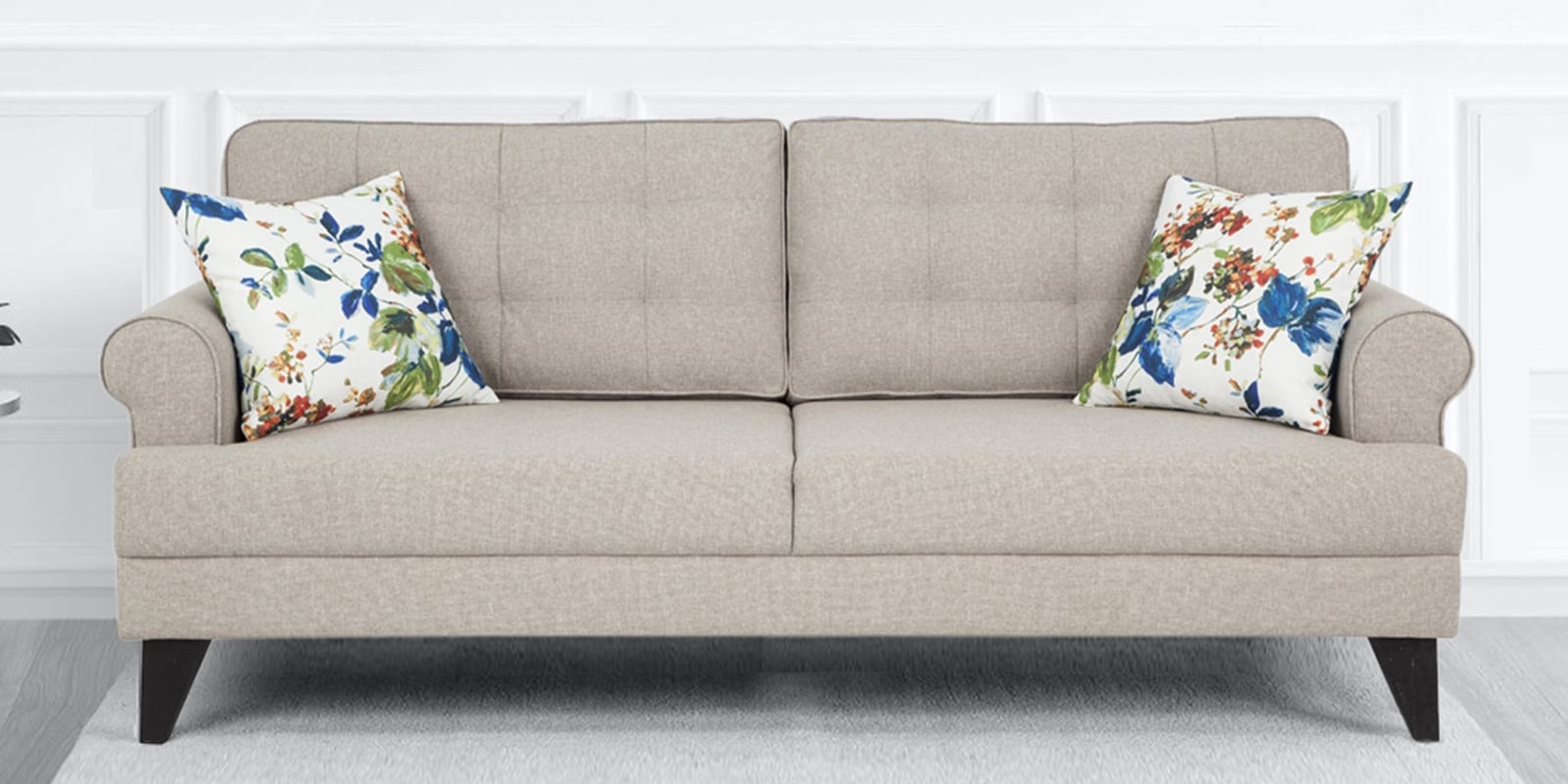 Paddington Fabric 3 Seater Sofa in Beige Colour