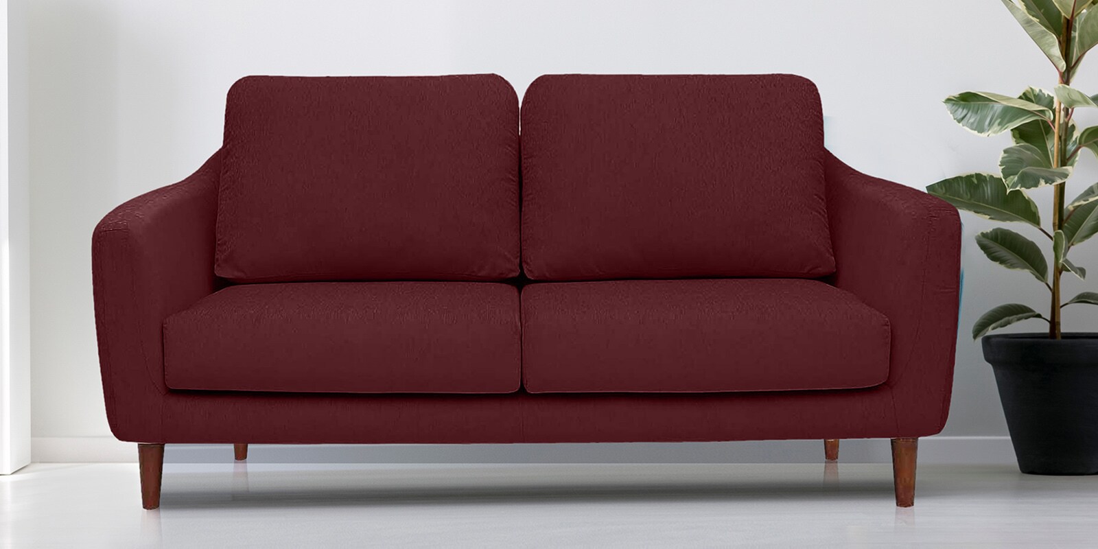 Buy Panache 3 Seater Sofa in Wine colour at 26% OFF by Vittoria | Pepperfry