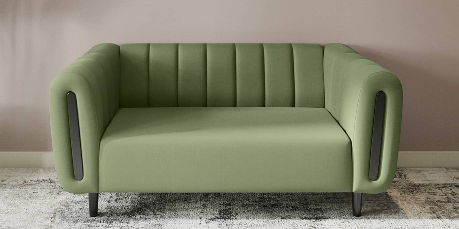 Paramount Fabric 2 Seater Sofa in Green Colour Paramount Fabric 2 Seater Sofa in Green Colour