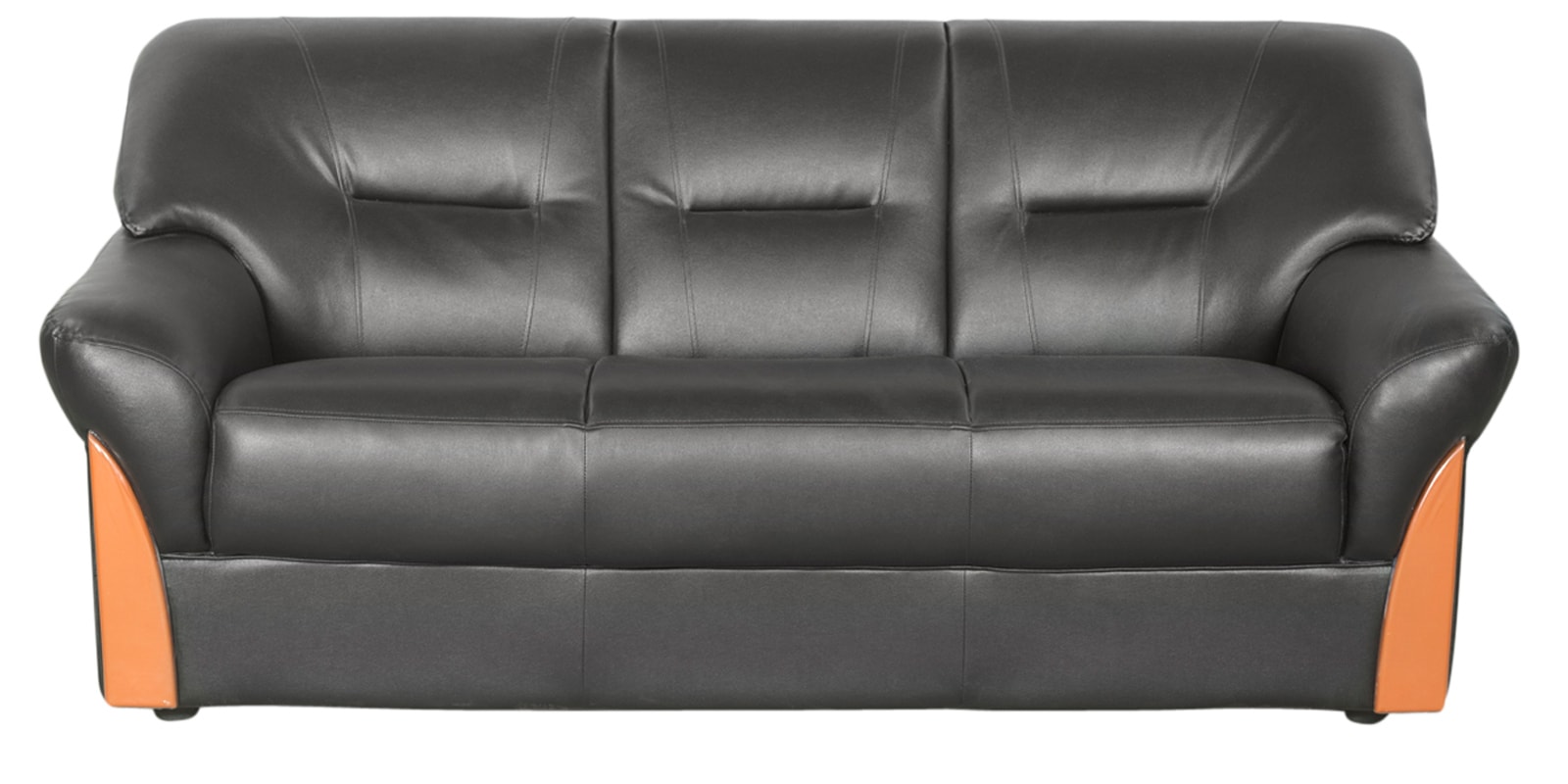 Buy Parto Three Seater Sofa in Black Colour by Godrej Interio Online
