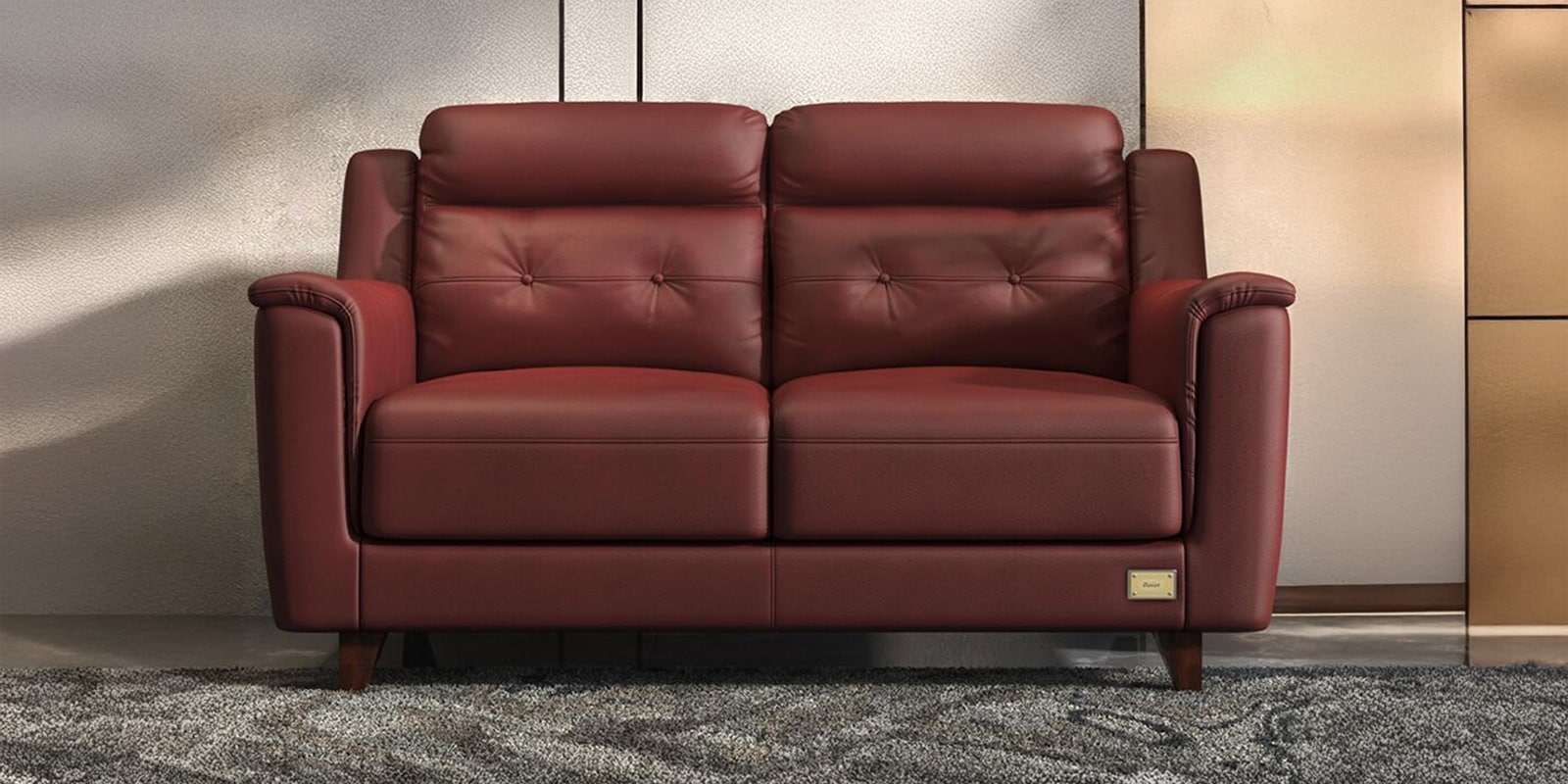 Patrick 2 Seater Sofa In Red Color