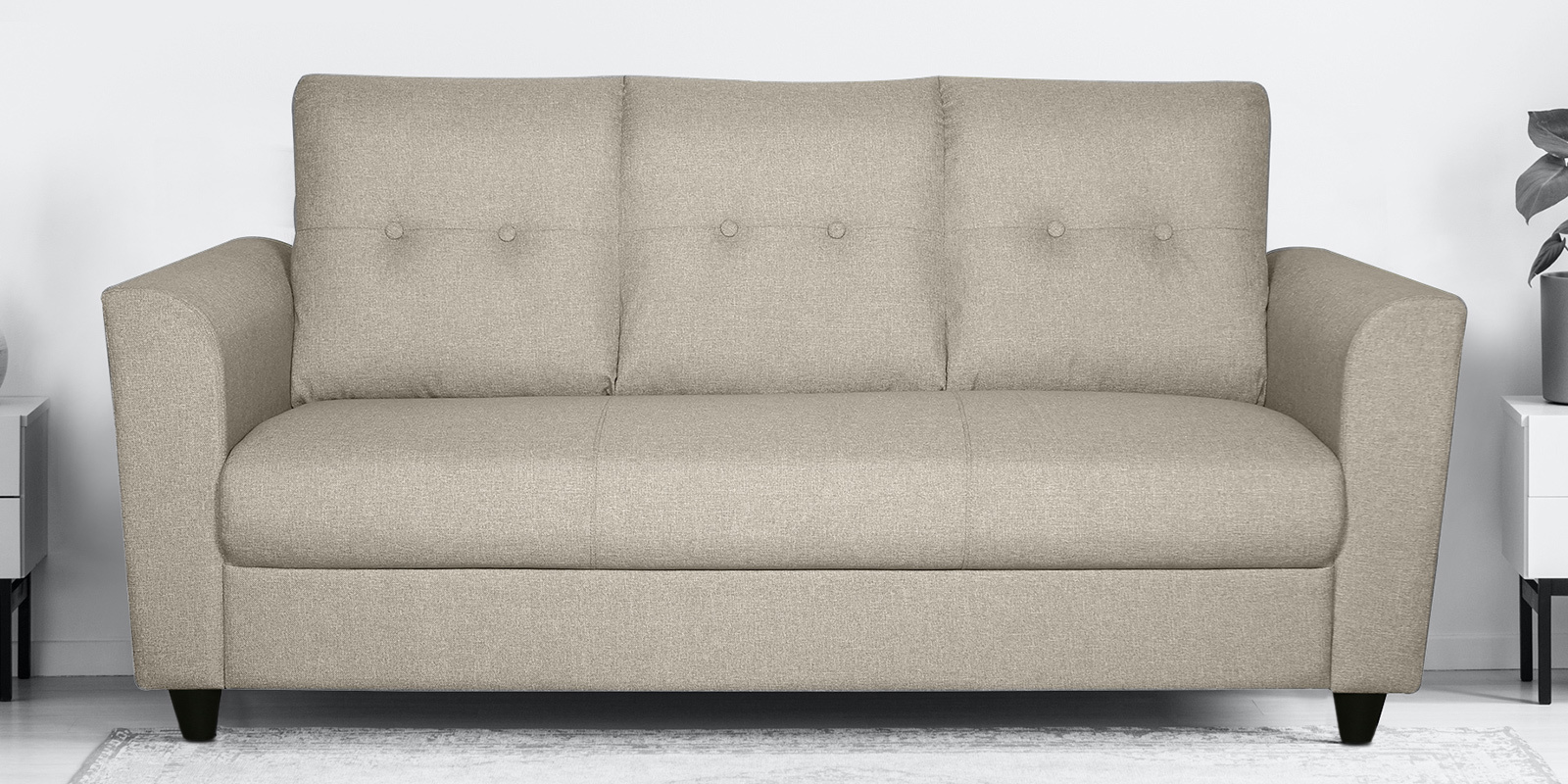 Paula Three Seater Sofa in Beige Colour
