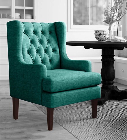 seafoam green wingback chair