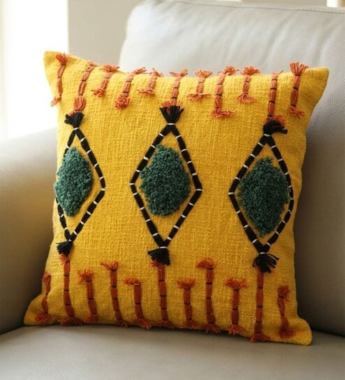 Pack Of 1 Maximalist Tufted Diamond Throw Cushion Covers (18x18)