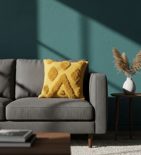 Pack Of 1 Sunny Yellow Tufted Throw Cushion Covers (18x18)
